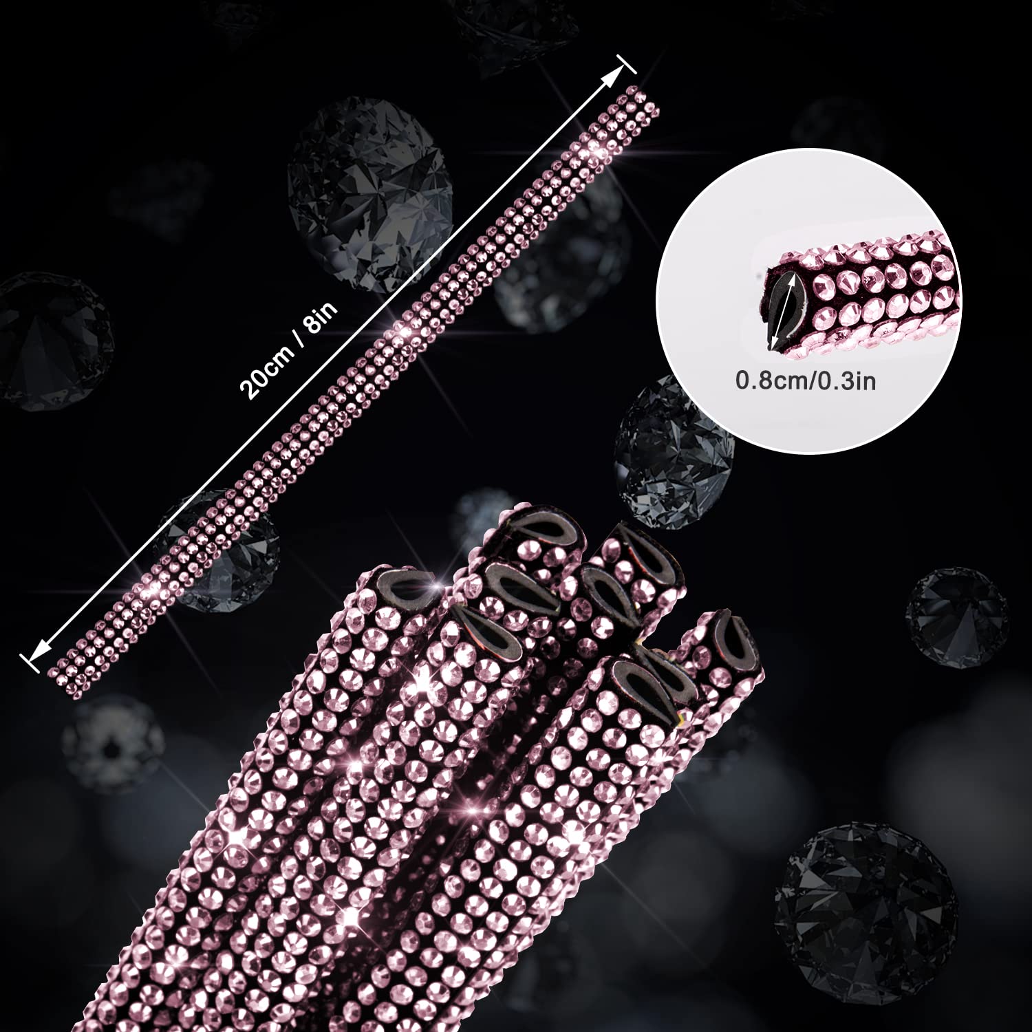 10PCS Rhinestone Bling Car Vent Outlet Trim - Sparkling Air Conditioner Vent Cover Decor, Pink Car Interior Accessories for Women | Perfect for Sedan, SUV & Luxury Car Styling