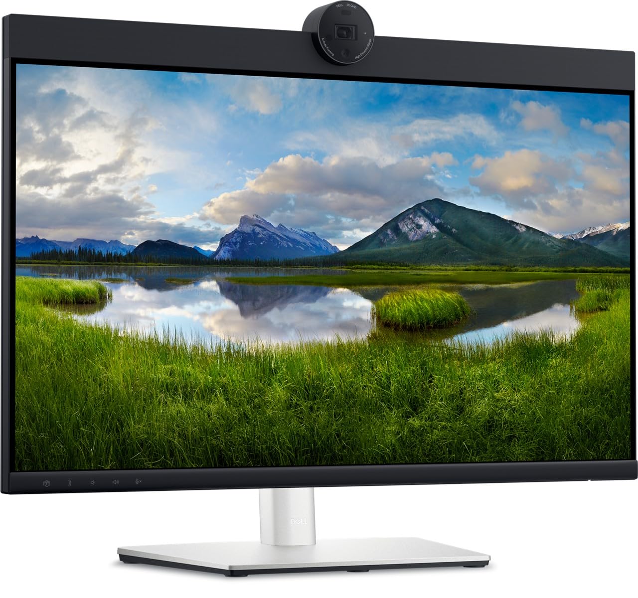 Dell 24 Inch Full HD Video Conferencing Monitor - P24 Series with Webcam & Speakers for Remote Work, Online Meetings & Home Office Setup