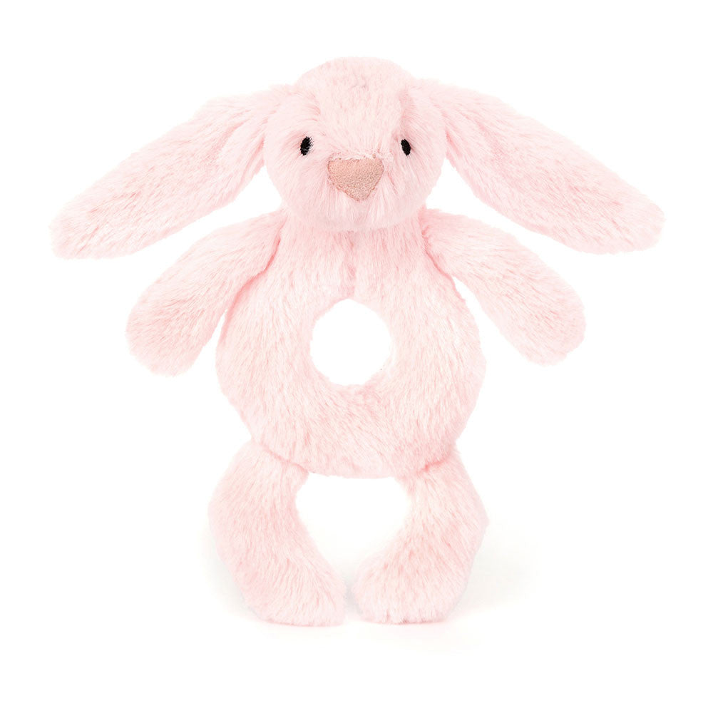 Adorable Bashful Bunny Baby Ring Rattle - Soft Teether Toy for Newborns & Infants - Perfect for Soothing, Playtime & Early Learning Development