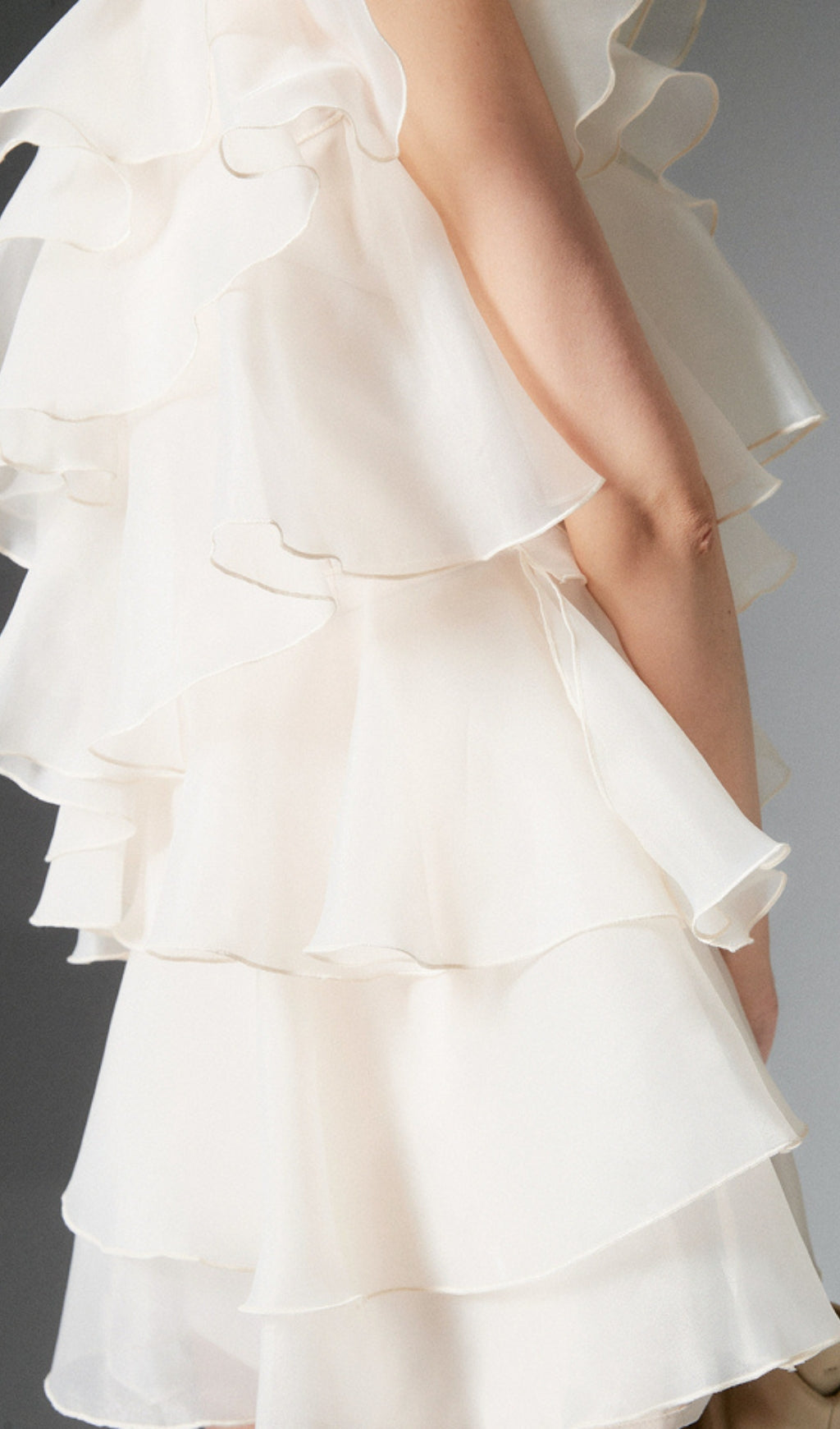 One Shoulder Cap Sleeve Plain Tiered Mini Dress - Perfect for Summer Parties, Date Nights & Beach Vacations