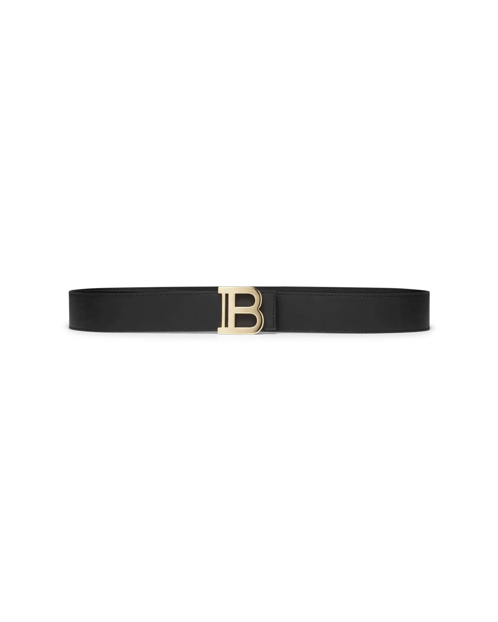 B Logo Leather Belt for Men - Premium Genuine Leather Dress Belt with Classic B Monogram Buckle - Perfect for Business, Casual & Formal Wear