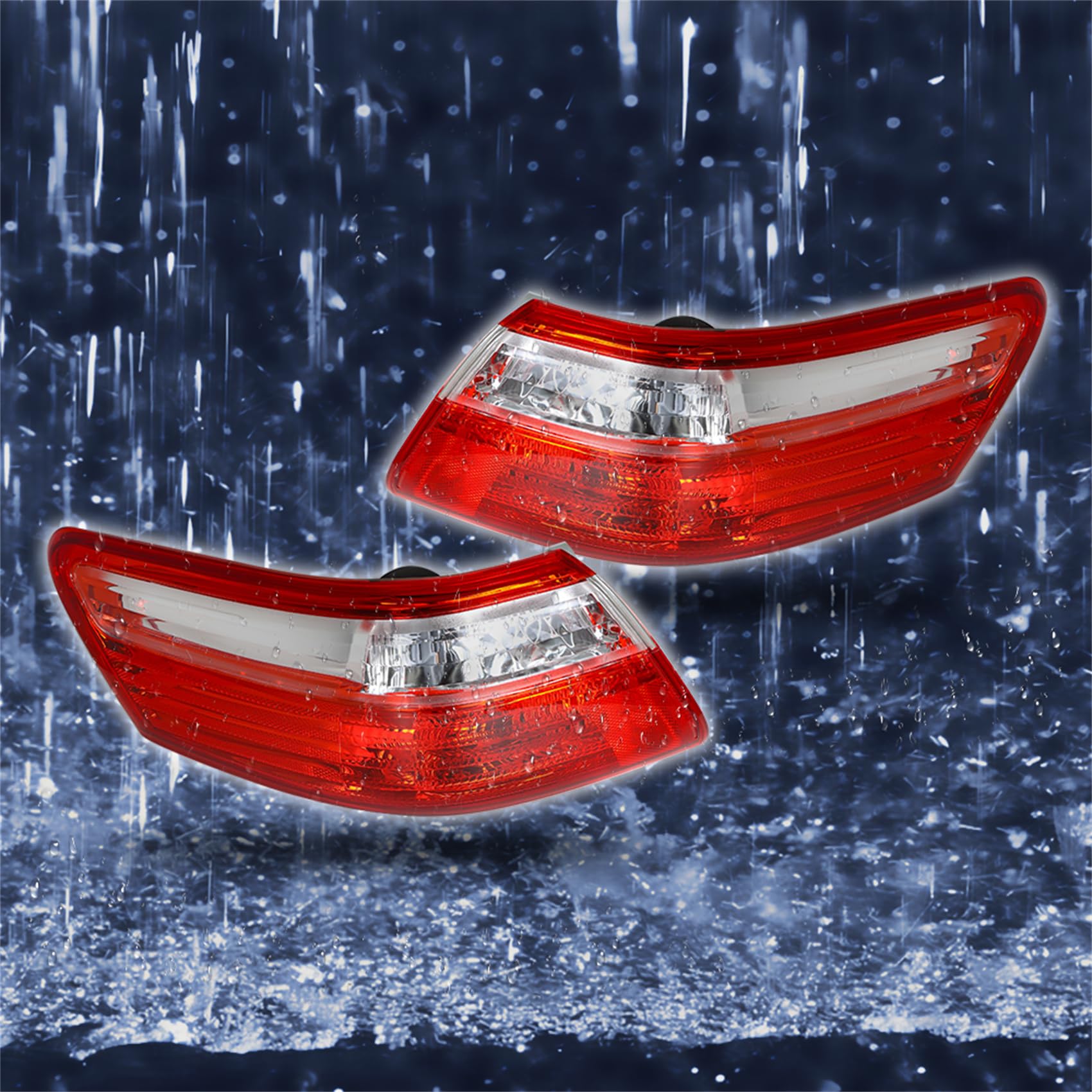 2007-2009 Toyota Camry Replacement Tail Lights - LH+RH Pair (Driver & Passenger Side) - OEM Style LED Rear Outer Light Assembly - Perfect for Night Driving & Car Restoration Projects