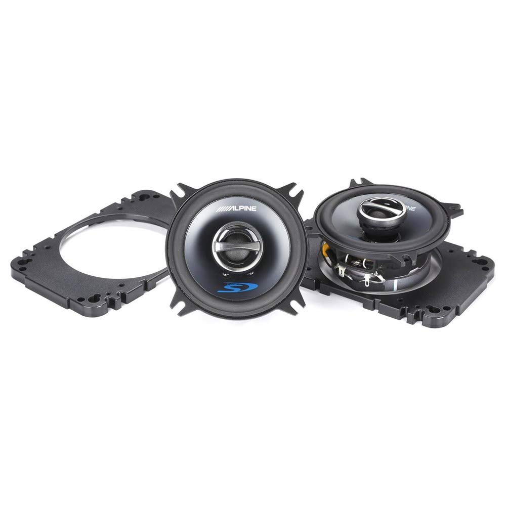 Alpine Type-S SPS-410 4 Inch Coaxial 2-Way Car Audio Speakers - High Performance Sound for Cars, Trucks & SUVs - Perfect for Road Trips, Commuting & Music Lovers
