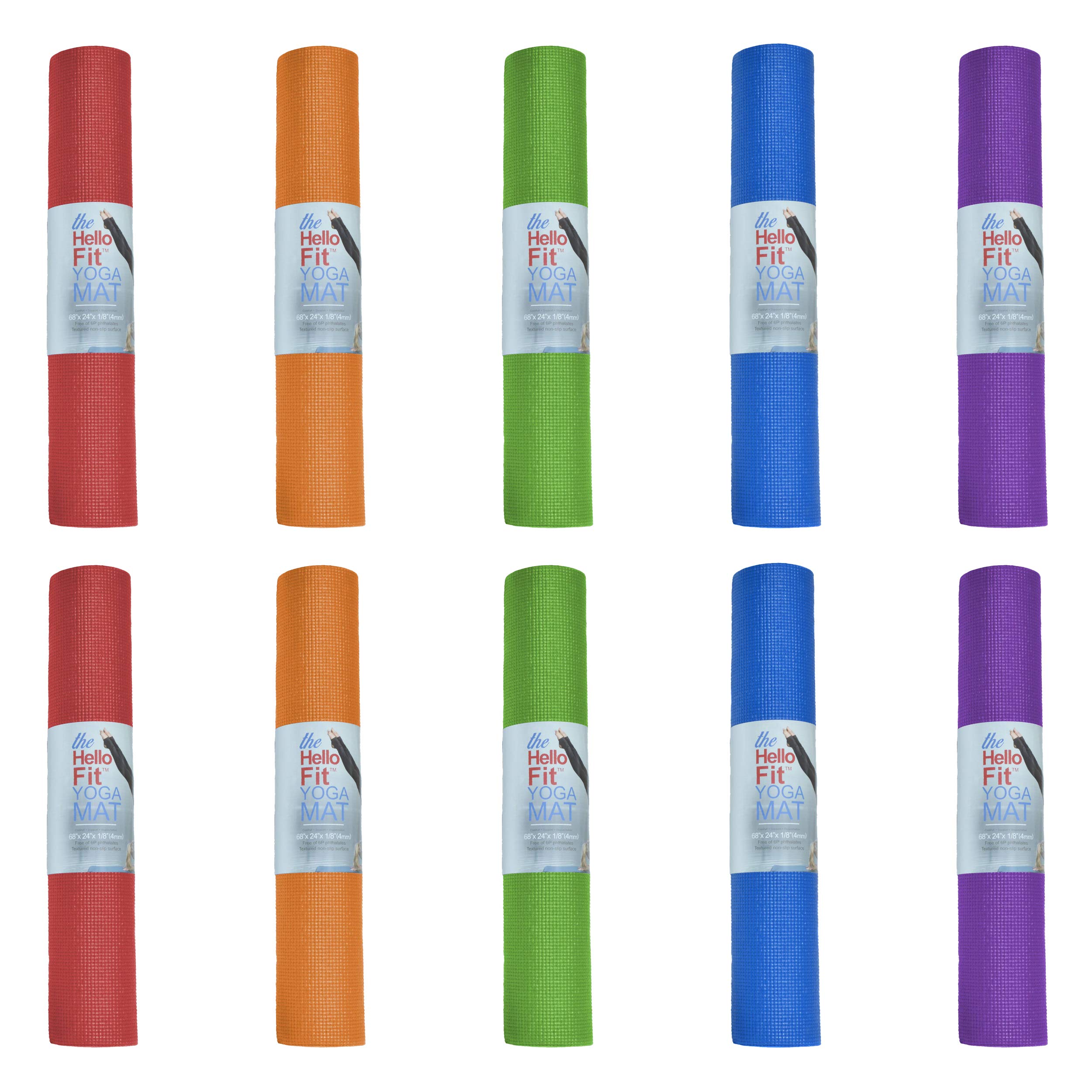 Hello Fit 10-Pack Non-Slip Yoga Mats - 68