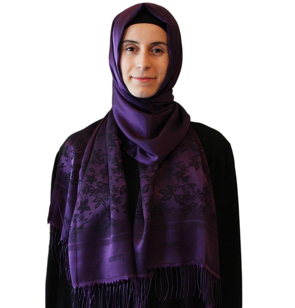 Aker Reversible Floral Jacquard Shawl Wrap - Lightweight Womens Scarf for Fall & Winter - Elegant Fashion Accessory for Parties, Weddings & Office Wear