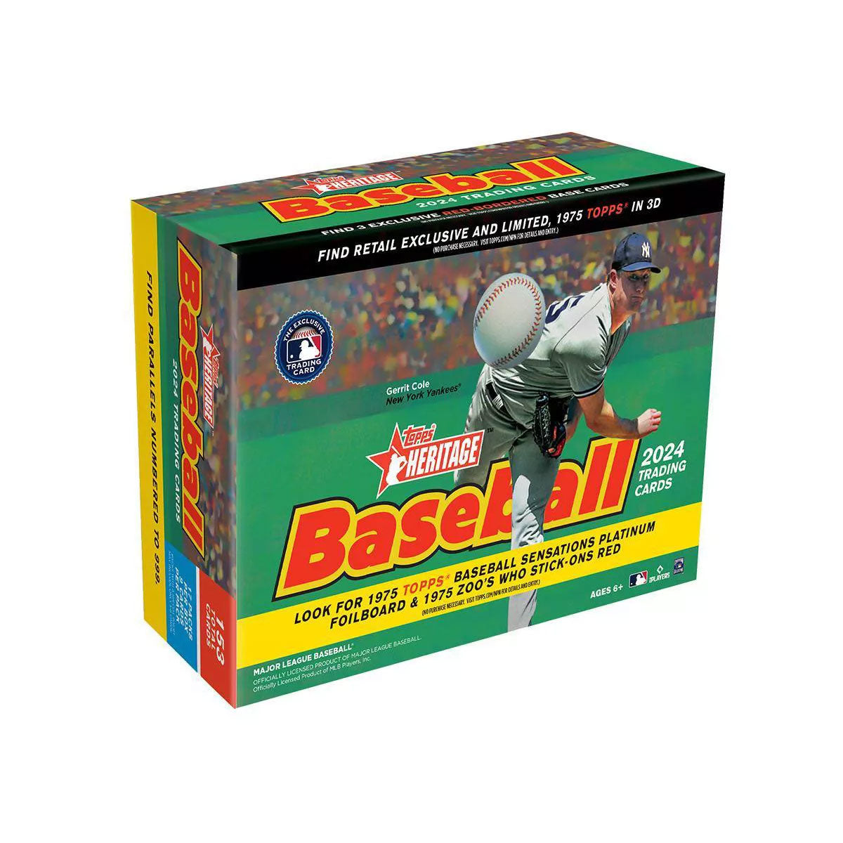 2024 Topps MLB Heritage Baseball Trading Cards Mega Box - 36 Packs, 288 Cards - Collectible Baseball Cards for Fans & Investors - Perfect for Trading, Collecting, and Displaying