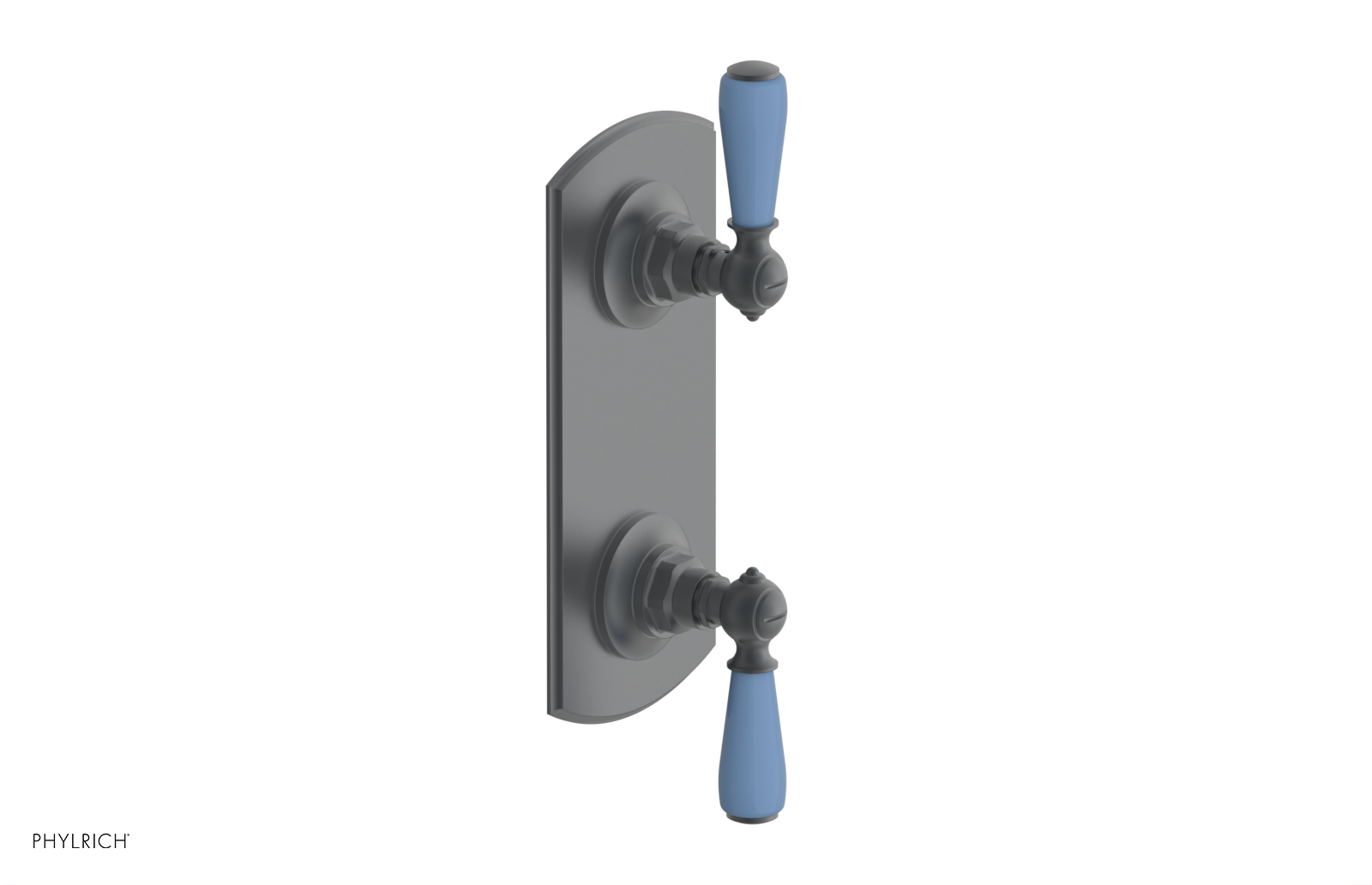 Jamestown Thermostatic Shower Valve with Volume Control & Diverter - Light Blue Accented Bathroom Fixture for Modern Home Renovation & Spa-Like Shower Experience