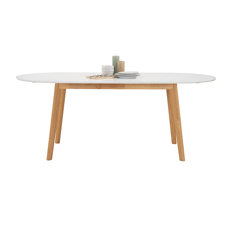 Extendable Dining Table 150-195cm | Werner Expandable Wooden Table | Natural & White Finish | Perfect for Small Spaces & Family Gatherings