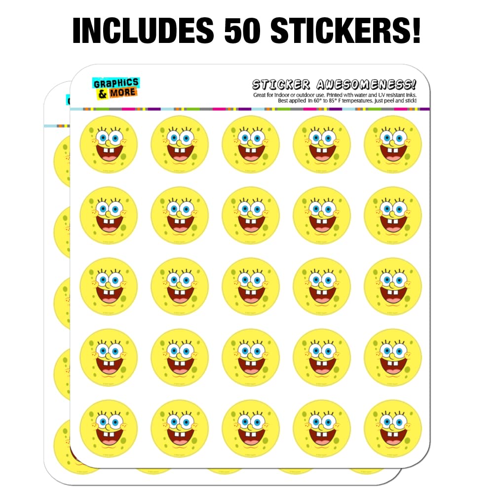 Spongebob Goofy Smile Face Planner Stickers - Fun Cartoon Scrapbooking Decals for DIY Crafts, Journals, and Calendars - Perfect for School, Office, and Home Decor