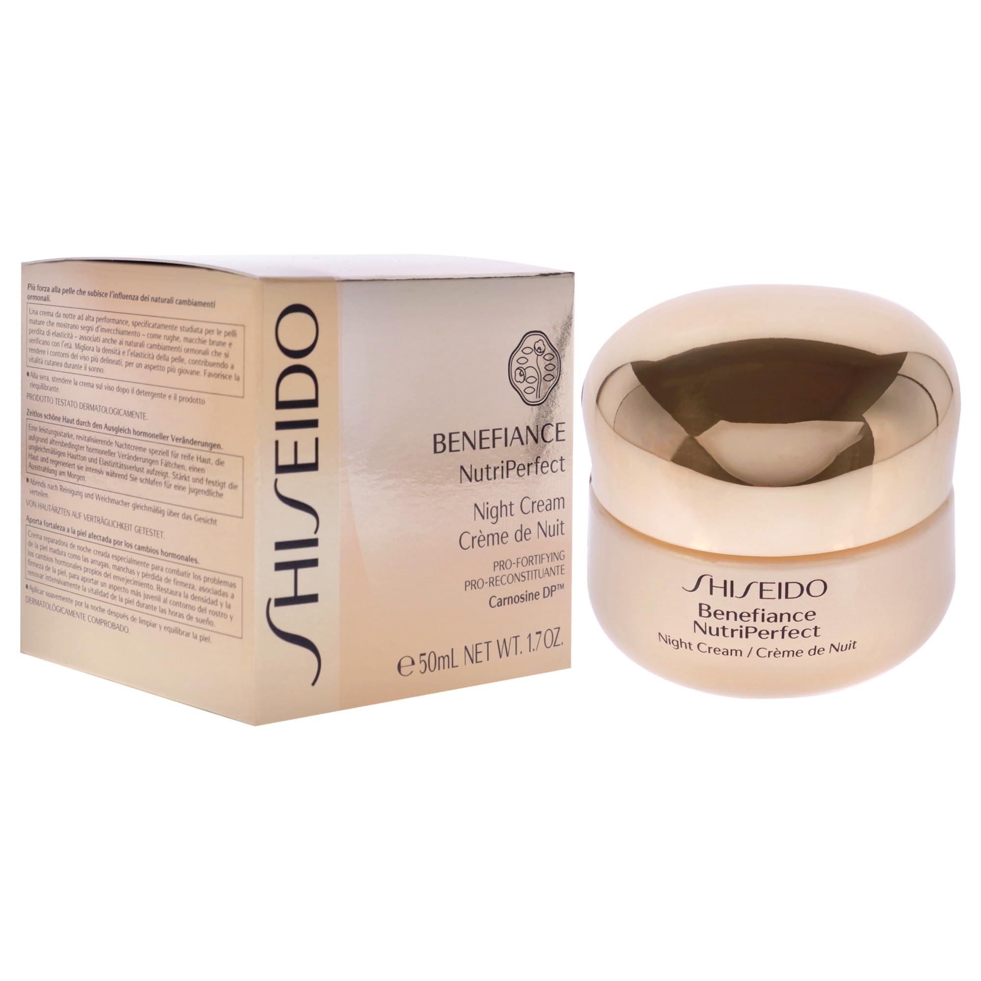 Shiseido Benefiance Nutriperfect Night Cream 1.7 oz / 50ml - Anti-Aging Moisturizer for Wrinkles & Fine Lines - Night Repair Cream for Dry & Mature Skin - Perfect for Nighttime Skincare Routine