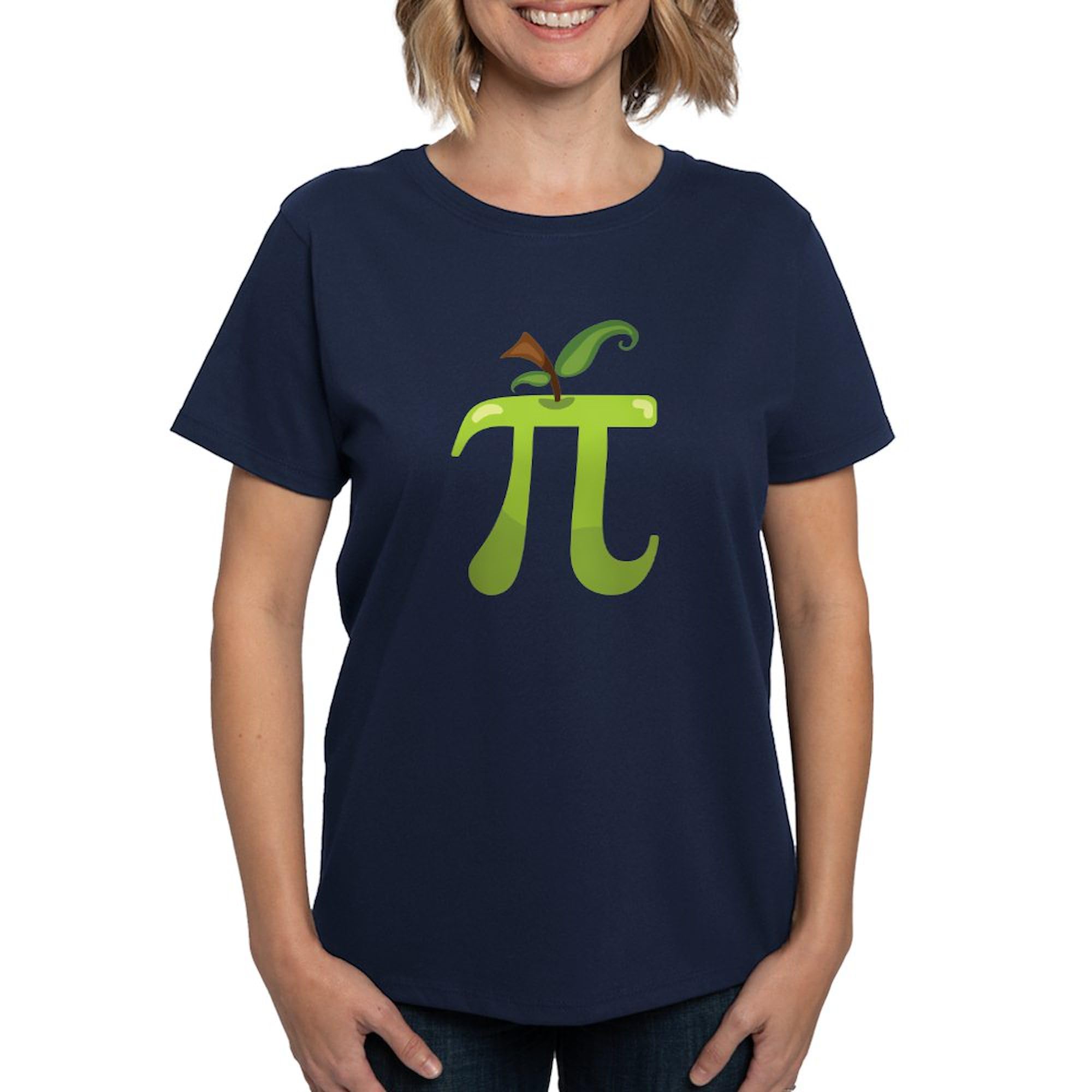Apple Pi Women's Dark Cotton T-Shirt - Funny Math Geek Tee for Women - Perfect for Casual Wear, Gifts & Nerdy Outfits