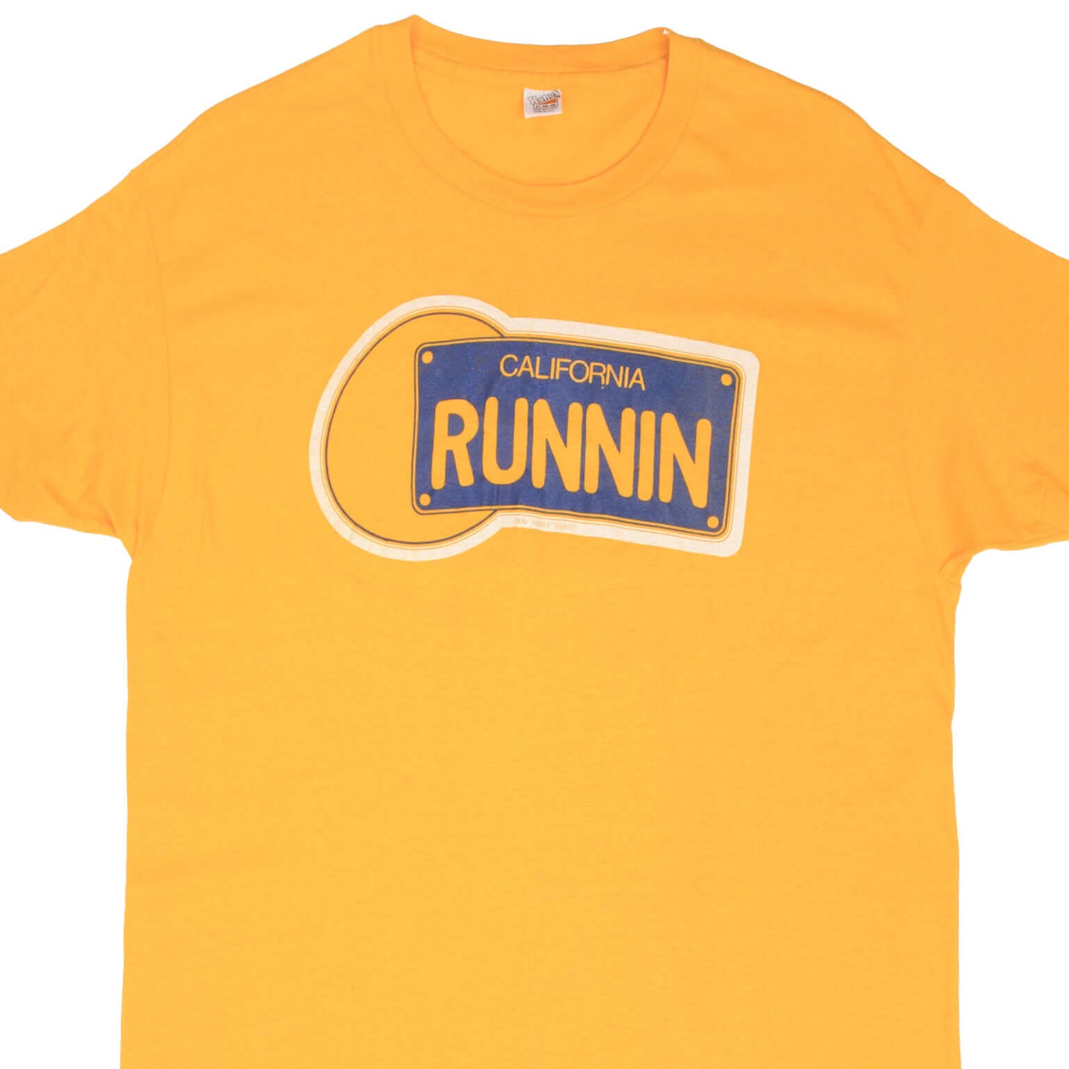 Vintage 1974 California Runnin' Hanes T-Shirt - Large Size, 100% Cotton, Made in USA - Retro Graphic Tee for Men, Casual Wear & Street Style Fashion