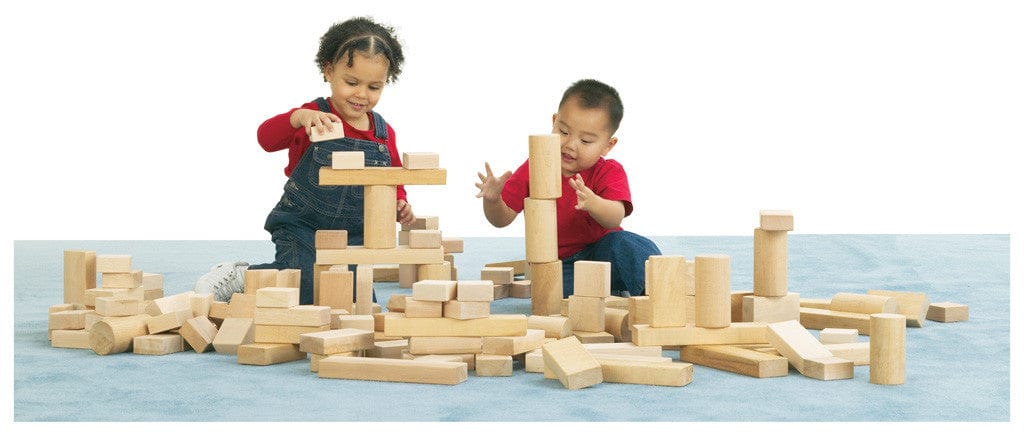 Jonti Craft 154-Piece ABEL BLOCK SET with 4 Shapes - Educational Wooden Building Blocks for Kids, STEM Learning Toys for Toddlers & Preschoolers - Perfect for Classroom, Daycare & Home Playtime