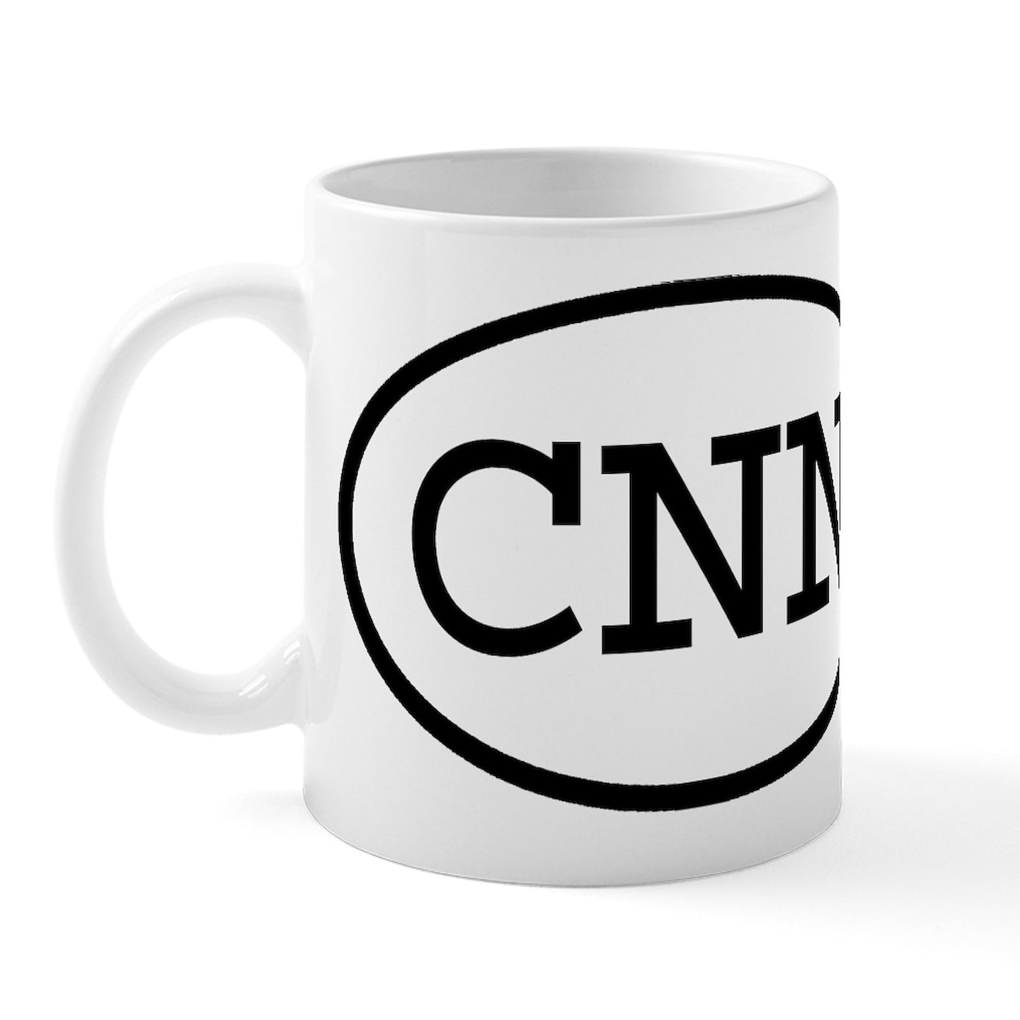 CNN Oval Mug 11 oz (325 ml) - White Ceramic Coffee Cup with Handle - Perfect for Office, Home & Gifts - Dishwasher & Microwave Safe