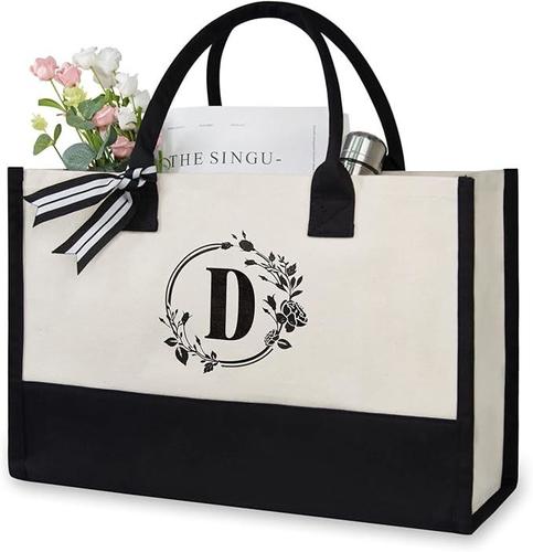 Personalized Monogrammed Jute Beach Bag for Women - Custom Initial Canvas Tote Bag, Perfect for Beach Trips, Pool Parties & Summer Vacations