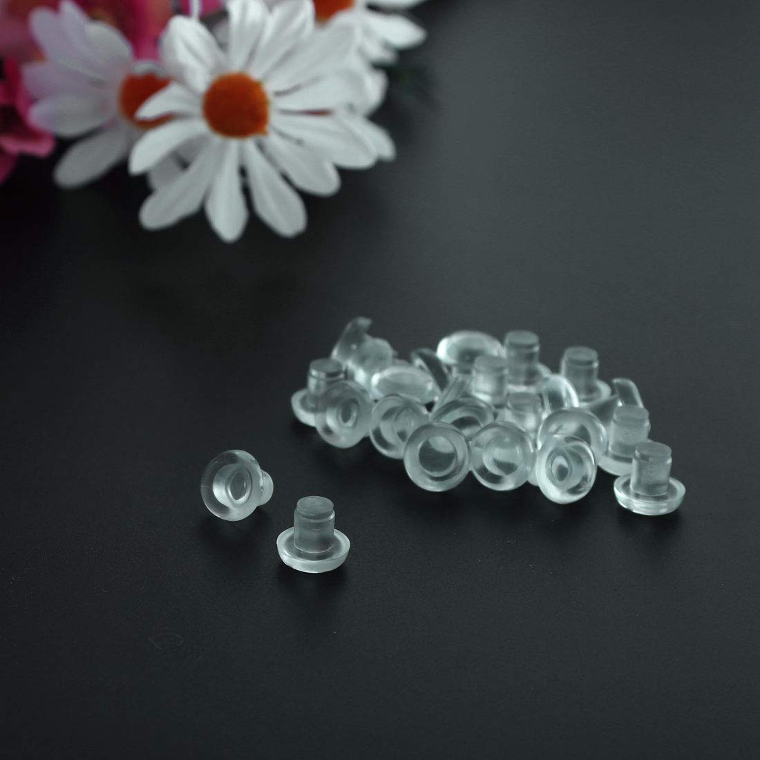 30pcs 8mm Clear Stem Bumpers Glide - Anti-Collision Furniture Pads for Glass Tables, Desks & Patio Furniture - Protect Floors & Prevent Scratches (Home & Office Use)