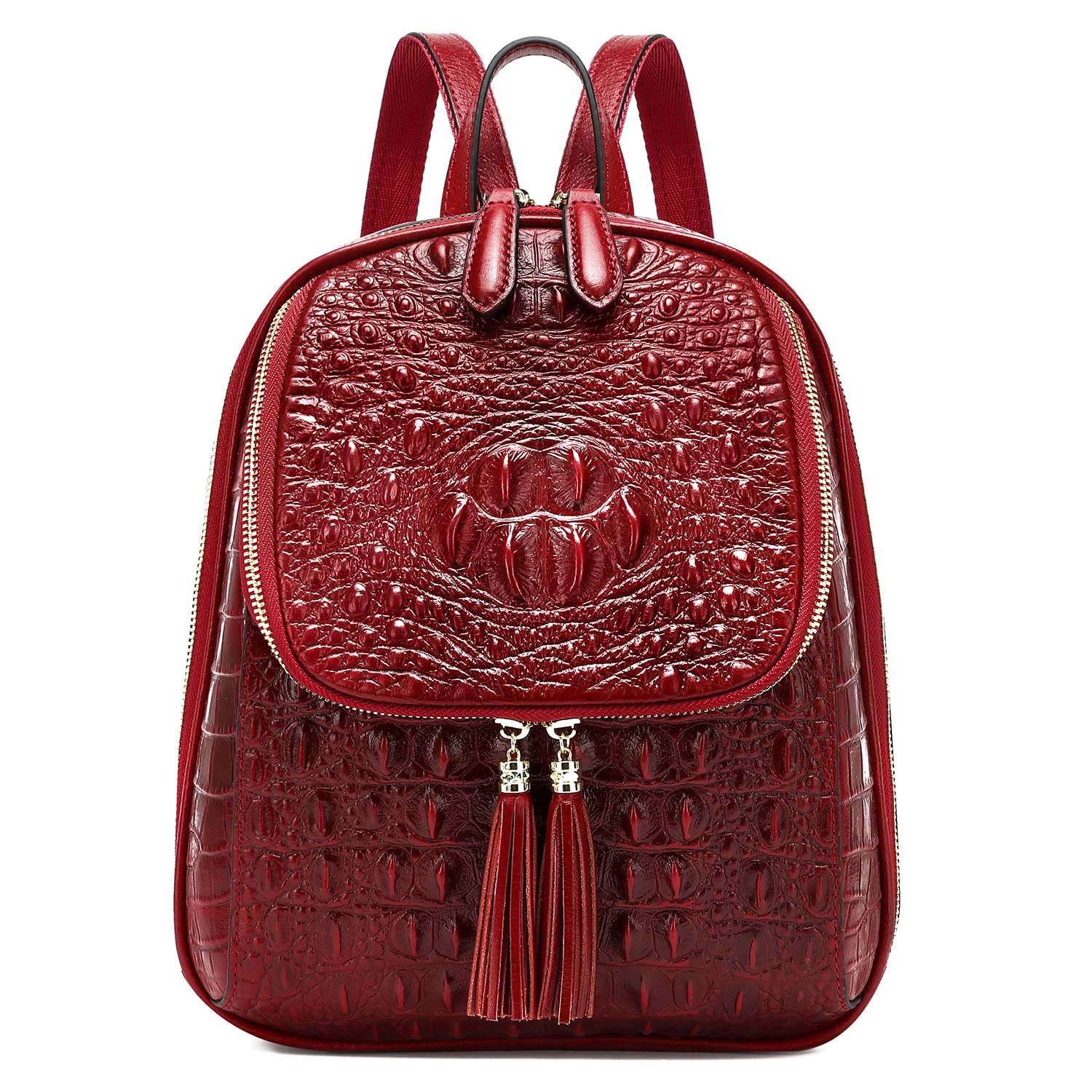 Stylish COOLCY Small Crocodile Leather Backpack Purse for Women - Designer Ladies Fashion Handbag for Work, Travel & Everyday Use
