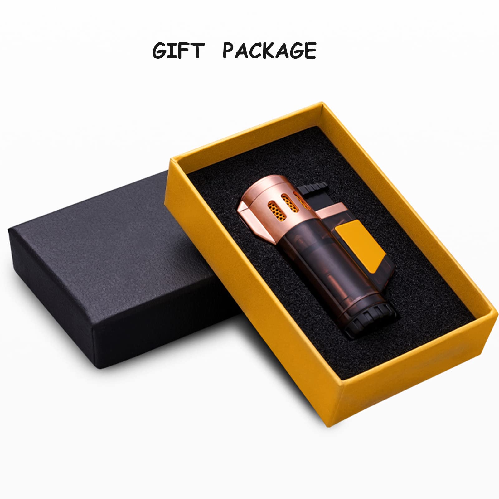 Windproof Triple Jet Torch Lighter for Cigars & Outdoor Use