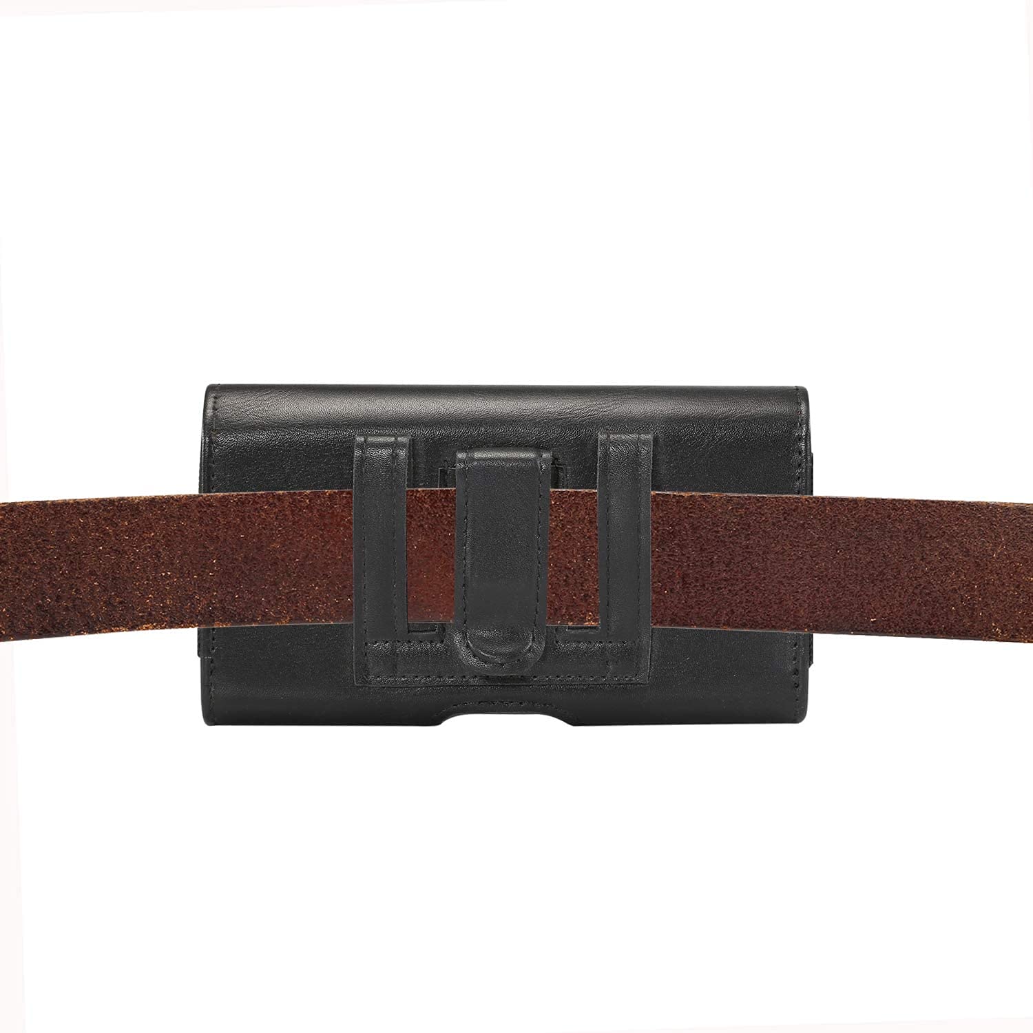 Premium PU Leather Phone Holster with Belt Clip - Compatible with Samsung Galaxy A55/A54/A15/A35/A25/S25+/S24 FE/S23 FE/S22+/S21 FE/S20 FE, iPhone 16/15/14/13 Pro Max, Pixel 7/8 Pro - Secure & Convenient for Work, Travel & Outdoor Activities