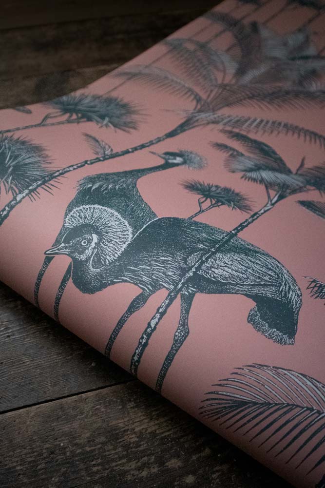 Divine Savages Crane Fonda Coral Wallpaper - Premium Peel & Stick Wallpaper for Bedroom, Living Room, Nursery Decor | Easy to Install Removable Wallpaper for Home & Office