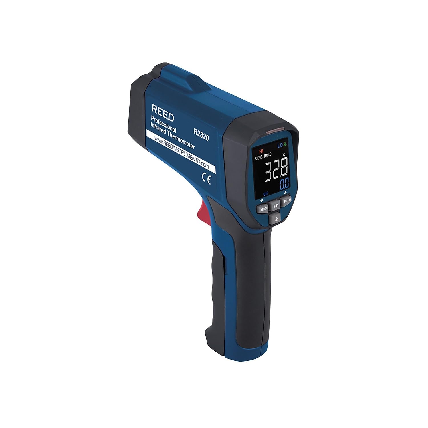 REED Instruments R2320 High-Precision Infrared Thermometer Gun -30:1 Distance to Spot Ratio, -58°F to 1472°F (-50°C to 800°C) Range for Industrial, HVAC, Food Safety & Home Use