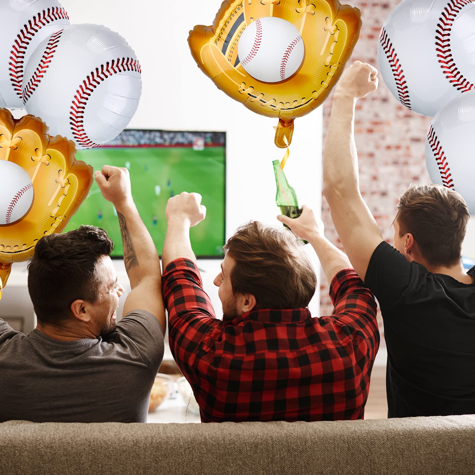 Skylety 18-Piece Baseball Party Decorations - 18 Inch Baseball Balloons, 20 Inch Glove & 30 Inch Bat Foil Balloons for Birthday, Sports Theme Party, Photo Props - Perfect for Baseball Birthday Decor, Team Celebrations & Sports Events