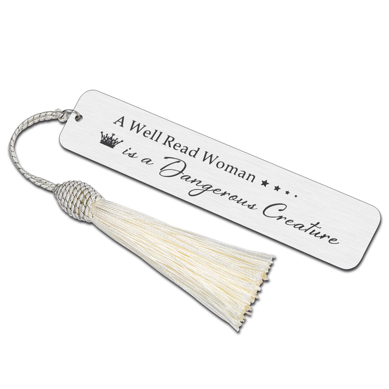 Beautiful Bookmark for Women - Unique Gifts for Book Lovers, Birthday, Christmas - Perfect for Female Friends, Teen Girls, Boss Lady & Teachers - 'A Well Read Woman is A Dangerous Creature' Quote - Great as Stocking Stuffers & Reading Accessories - Ideal for Book Clubs, Libraries & Cozy Reading Nooks