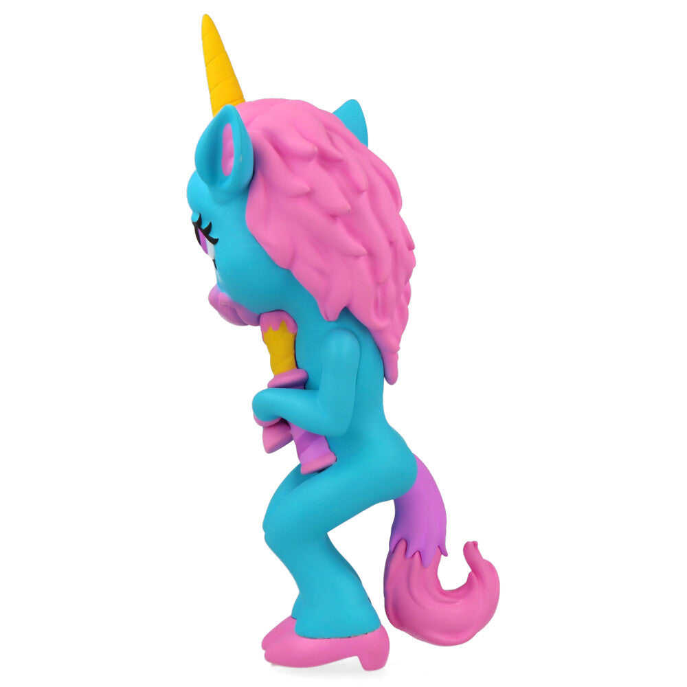 Ron English Forlorn Unicorn Blue Vinyl Art Toy - Collectible Pop Surrealism Figure for Home Decor & Art Display