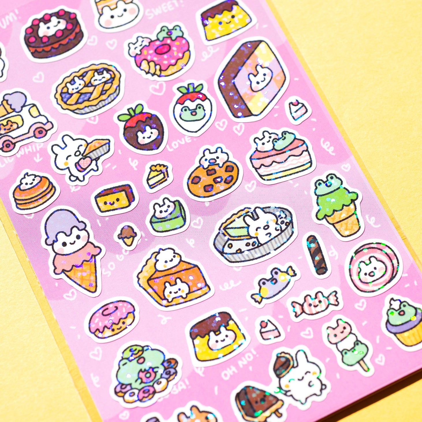 Sweet Day Glitter Sticker Sheet - 100+ Decorative Stickers for Scrapbooking, Journals, Planners & DIY Crafts - Waterproof & Durable for Long-Lasting Use