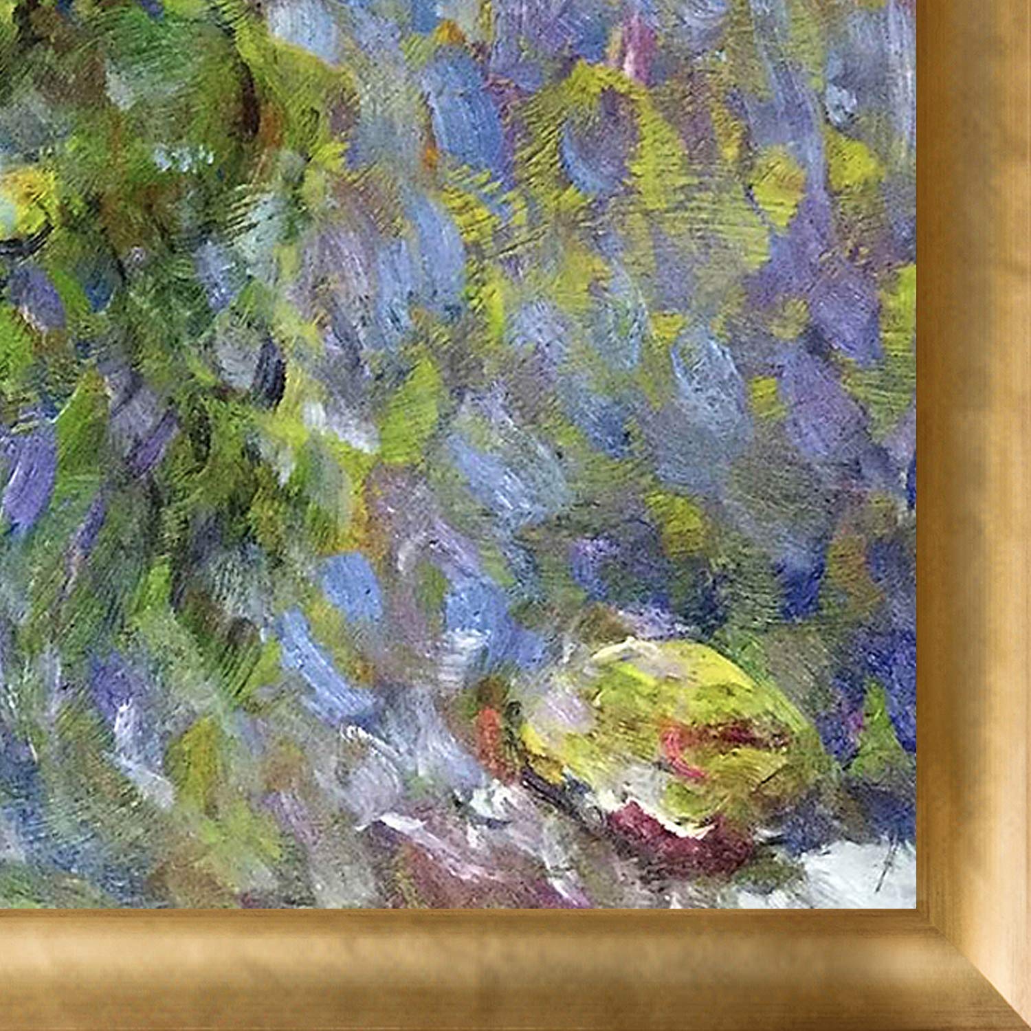 La Pastiche Water Lilies Framed Oil Painting Reproduction - 27x23 Inch Handmade Canvas Art - Monet Inspired Home Decor for Living Room, Bedroom & Office