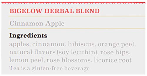 Bigelow Cinnamon Apple Hibiscus Herbal Tea Bags - 28 Count, All Natural, Non-GMO, Caffeine-Free - Perfect for Relaxation, Afternoon Tea & Cold Weather Comfort