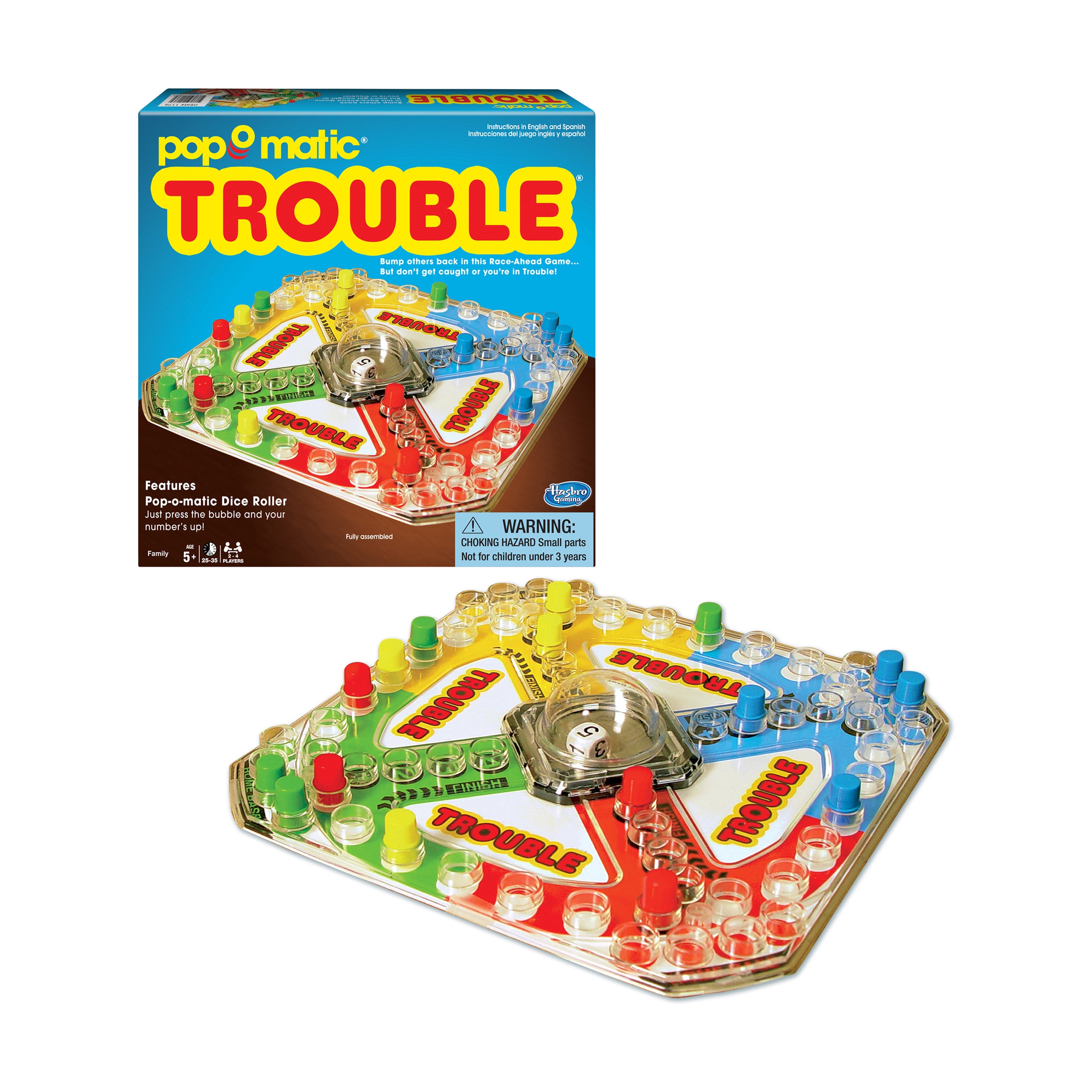 Classic Trouble Pop-O-Matic Board Game for Kids & Families | Fun Strategy Game for Game Nights & Indoor Activities