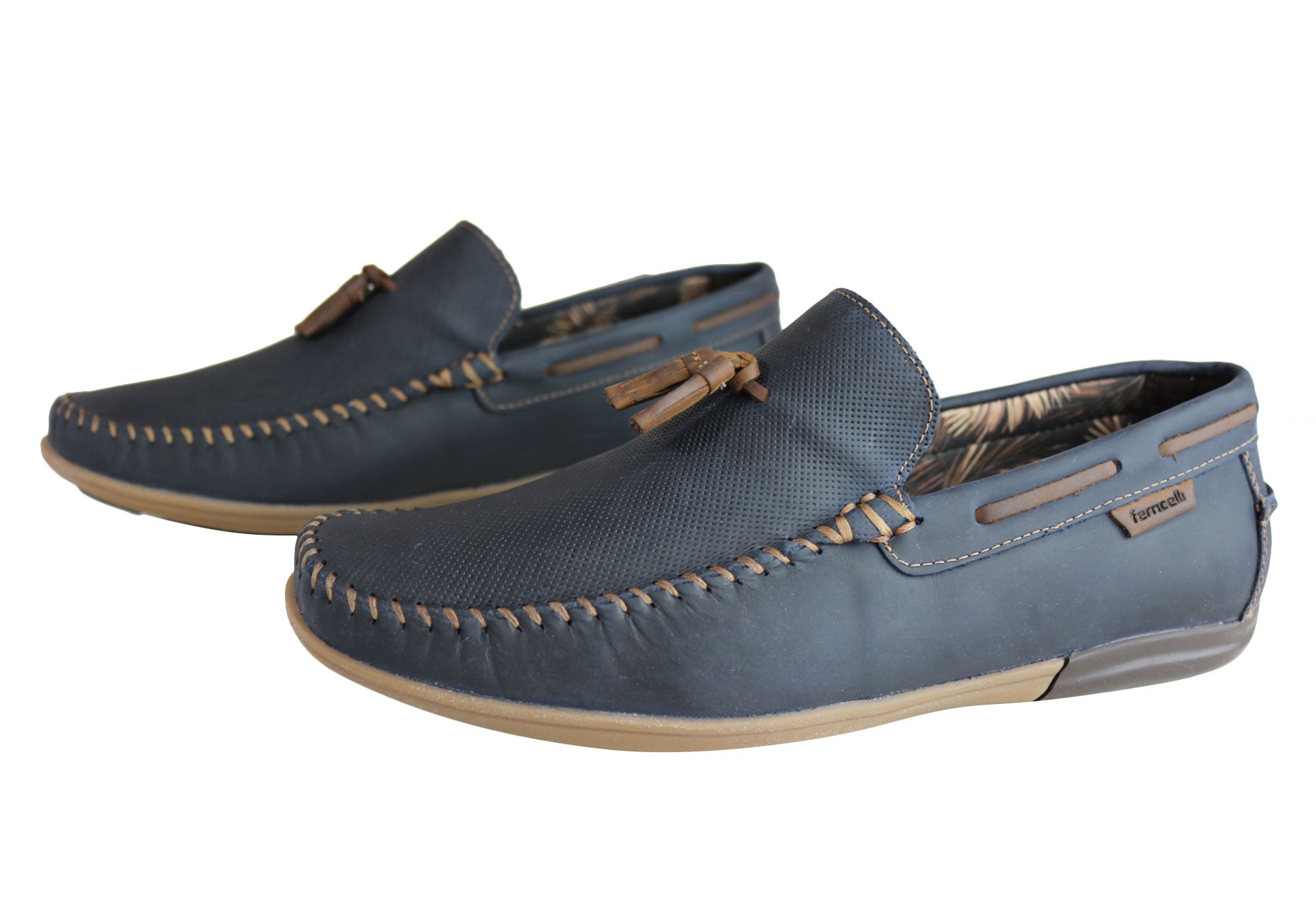 Ferricelli Enzo Men's Comfortable Leather Casual Loafers - Handmade in Brazil - Perfect for Business Casual & Weekend Outings