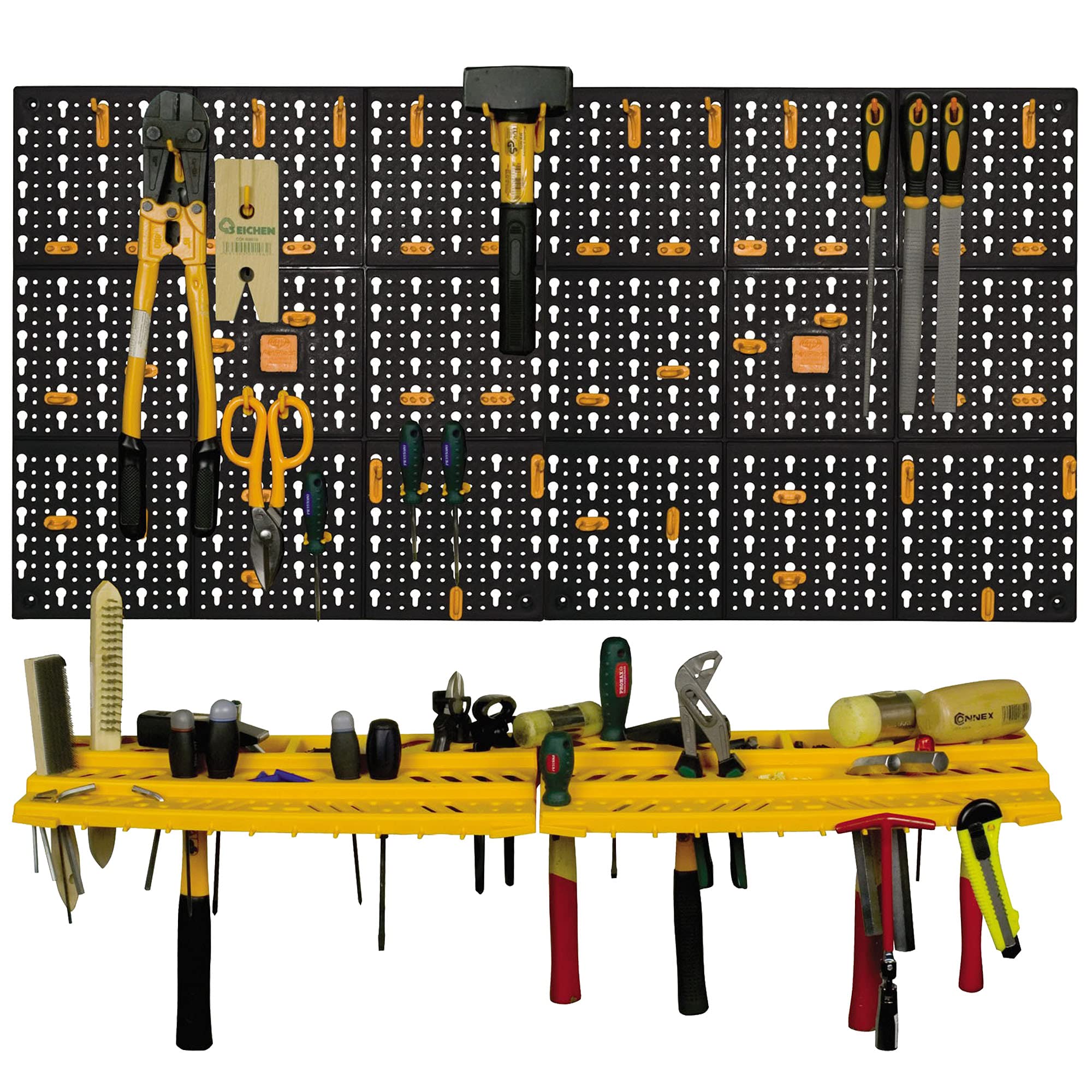 Garage Wall Tool Rack Storage Kit - Heavy Duty Tool Organizer with 50 Hooks for Home & Workshop - Perfect for DIY Projects, Garage Organization, and Tool Storage Solutions