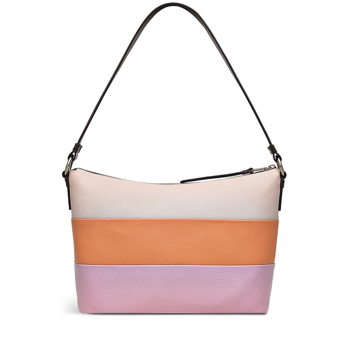 RADLEY London Lyme Terrace Stripe Women's Medium Leather Shoulder Bag - Clay Pink Crossbody Purse for Work, Travel & Everyday Use