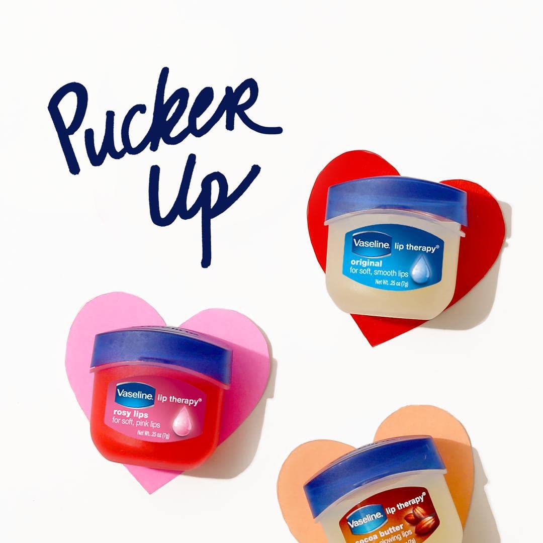 Vaseline Lip Therapy 6-Pack – Mini Travel-Size Lip Balm for Dry & Chapped Lips, Petroleum Jelly Moisturizer (0.25 Oz Each) – Perfect for Winter Care, On-The-Go Hydration & Gift Sets