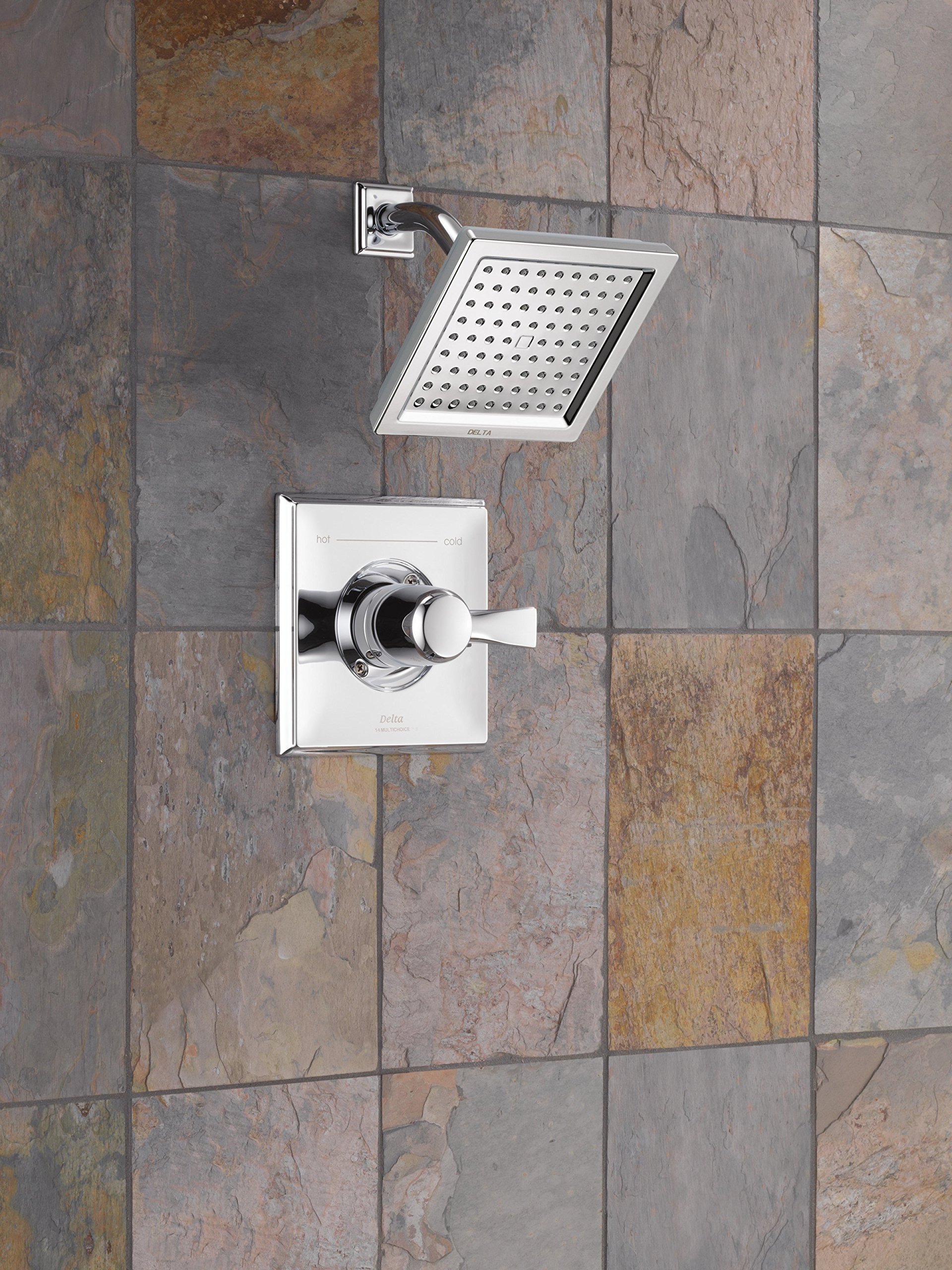 Delta Dryden 14 Series Single-Function Shower Faucet Set with Full Body Spray Shower Head - Chrome Finish Shower Trim Kit T14251 (Valve Not Included) 7x7x7 Inches - Perfect for Modern Bathroom Renovations & Spa-Like Shower Experience