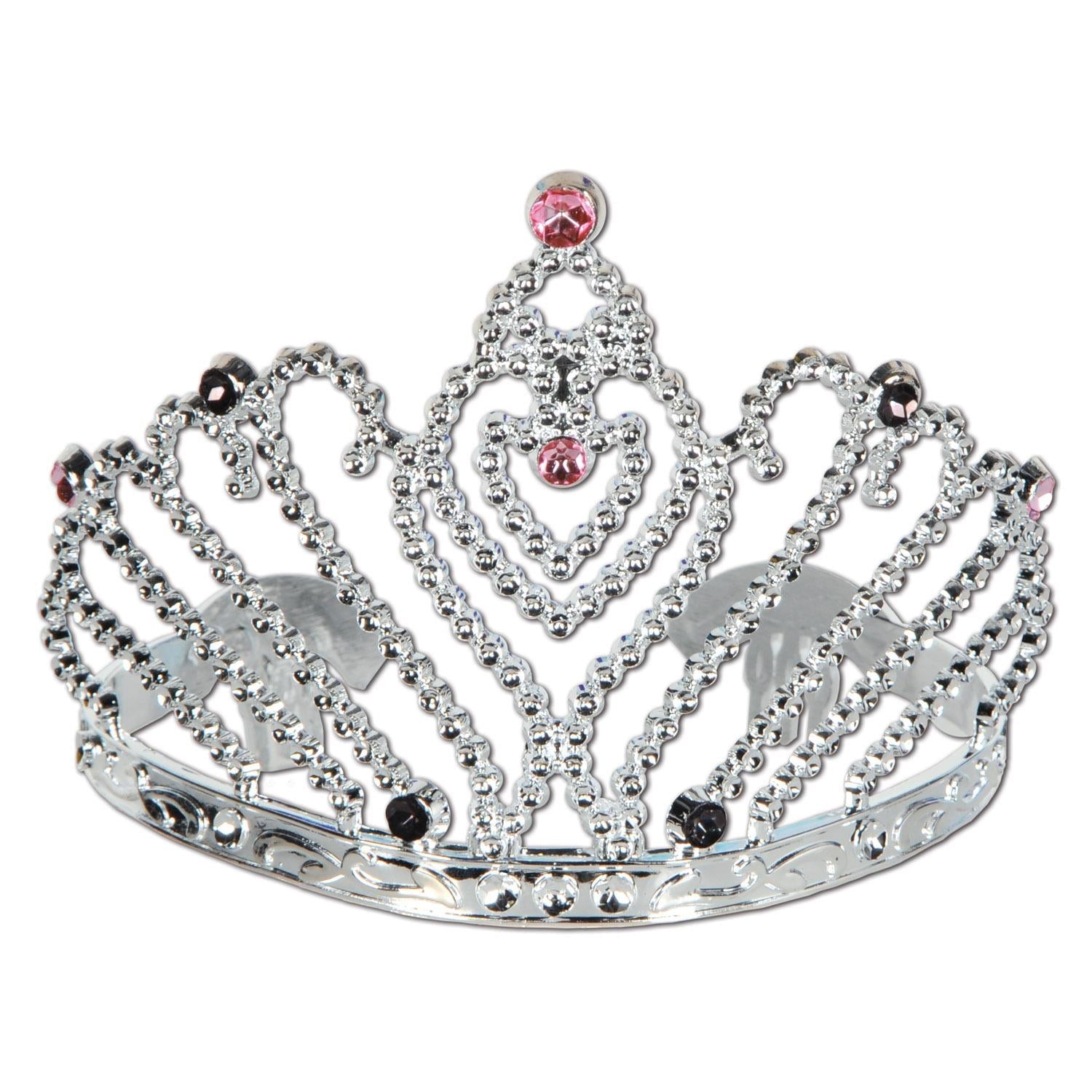 12 Pack Beistle Bachelorette Party Plastic Tiaras - Sparkling Crowns for Bridal Shower, Birthday & Girls Night Out Celebrations