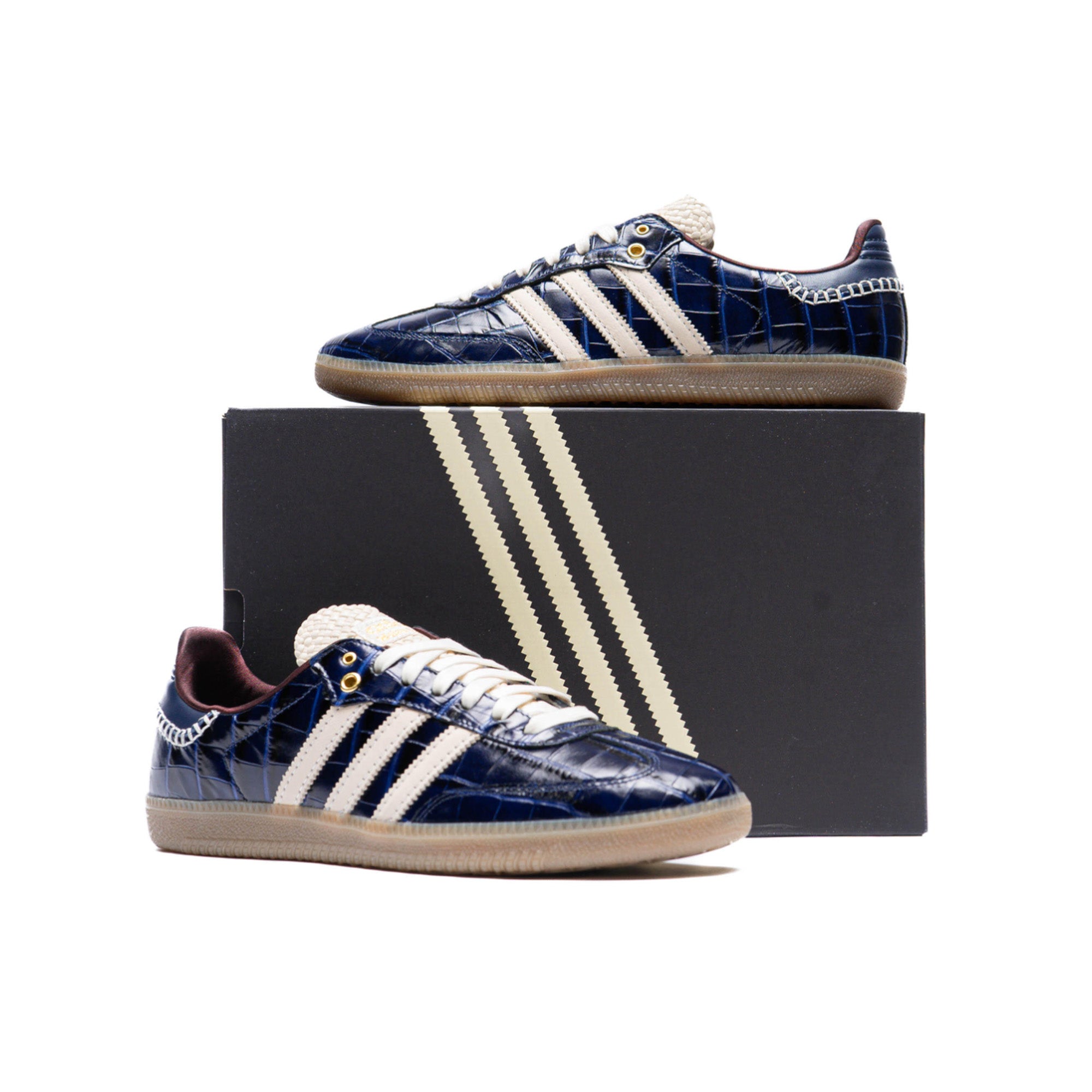 Adidas Samba Wales Bonner 'Navy Croc' Sneakers 2024 - Premium Leather Unisex Shoes for Men & Women - Perfect for Casual Wear, Street Style & Everyday Comfort