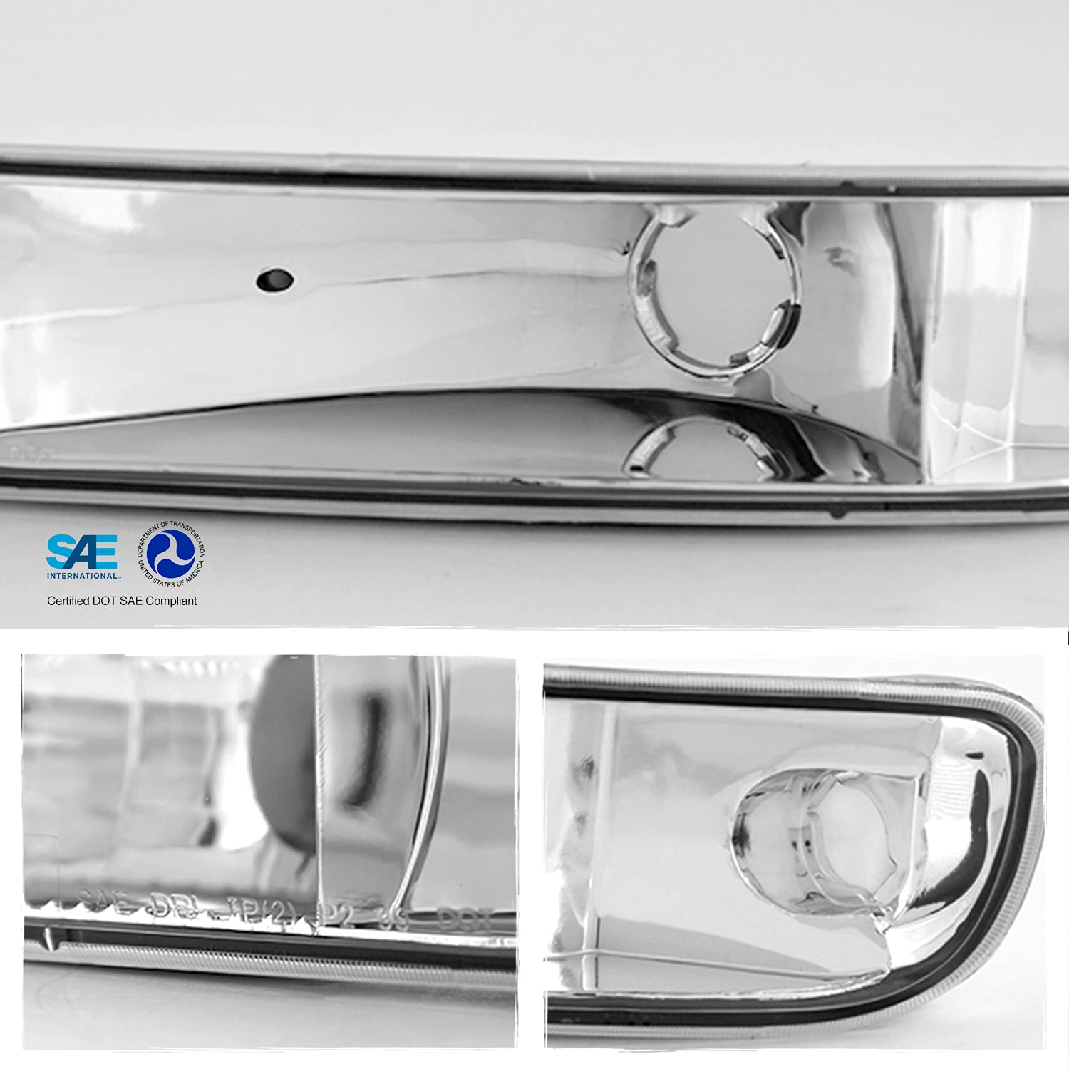 AKKON LED Projector Headlights for 2000-2006 GMC Sierra & Yukon - Chrome Housing with DRL and Bumper Turn Signals | Upgrade Your Truck's Style & Night Visibility for Off-Roading, Daily Commuting & Night Driving
