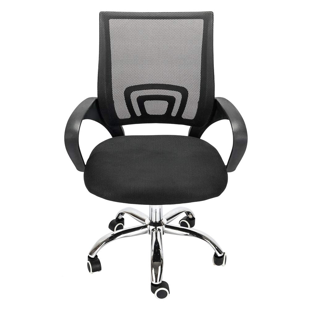 Ergonomic Mesh Office Chair with Adjustable Headrest & Armrests - Black Swivel Desk Chair for Home & Office Use - Height Adjustable, Gas Lift, Breathable Back Support - Perfect for Long Work Hours & Gaming Sessions