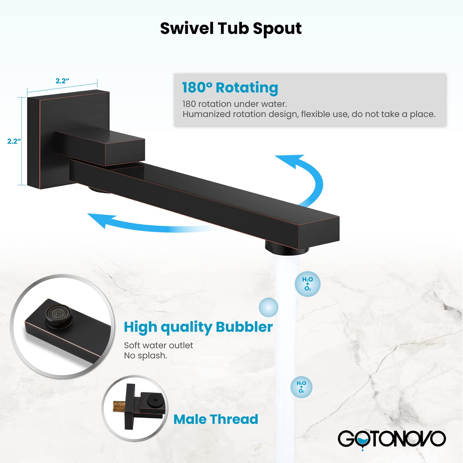 Gotonovo Oil Rubbed Bronze Wall Mount Shower System - 3 Function High Pressure Bathroom Faucet Set with 10