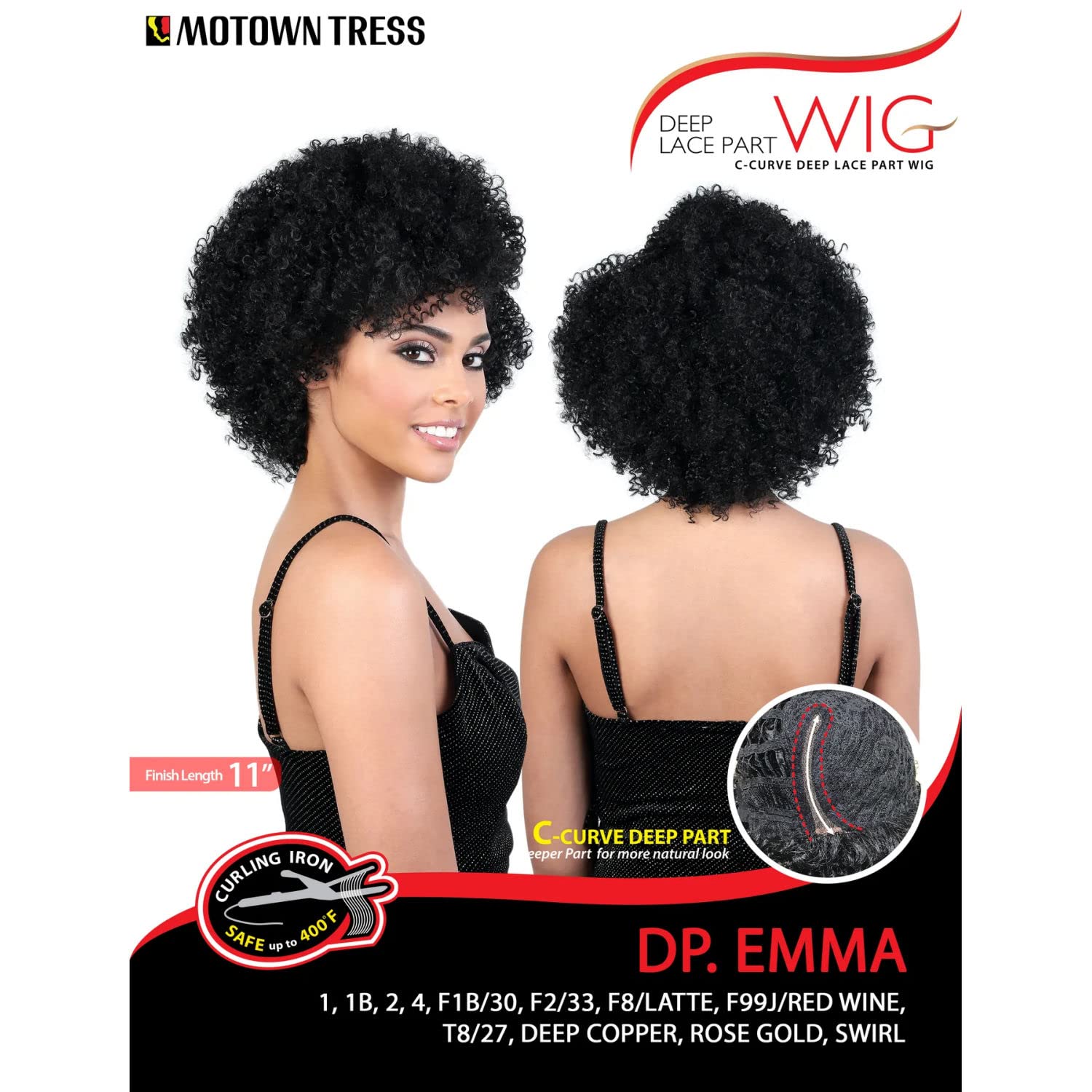 Motown Tress Dp.emma Heat Resistant Fiber Lace Part Wig in 4 Colors | Natural Looking Synthetic Hairpiece for Women | Perfect for Daily Wear, Cosplay & Special Occasions