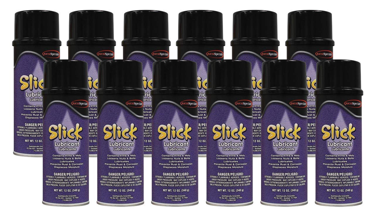 SLICK PTFE Penetrating Lubricant Spray - 12 Pack (16 oz Each) | Long-Lasting Rust Prevention & Waterproof Protection for Automotive, Industrial & Household Use