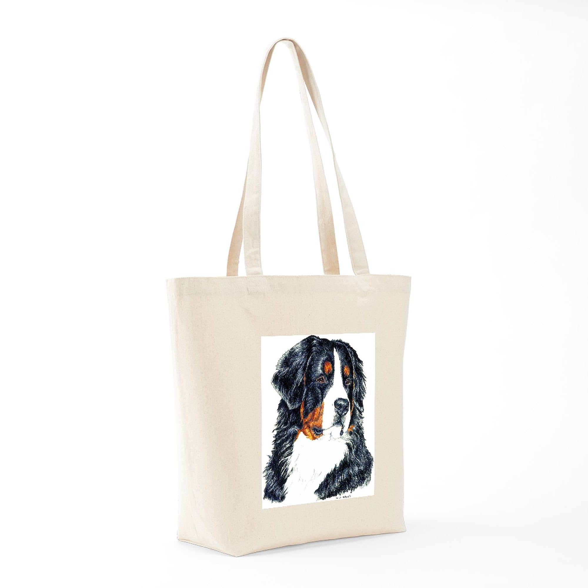 Bernese Mountain Dog Portrait Canvas Tote Bag - Eco-Friendly Reusable Shopping Bag for Groceries, Beach & Daily Use | CafePress