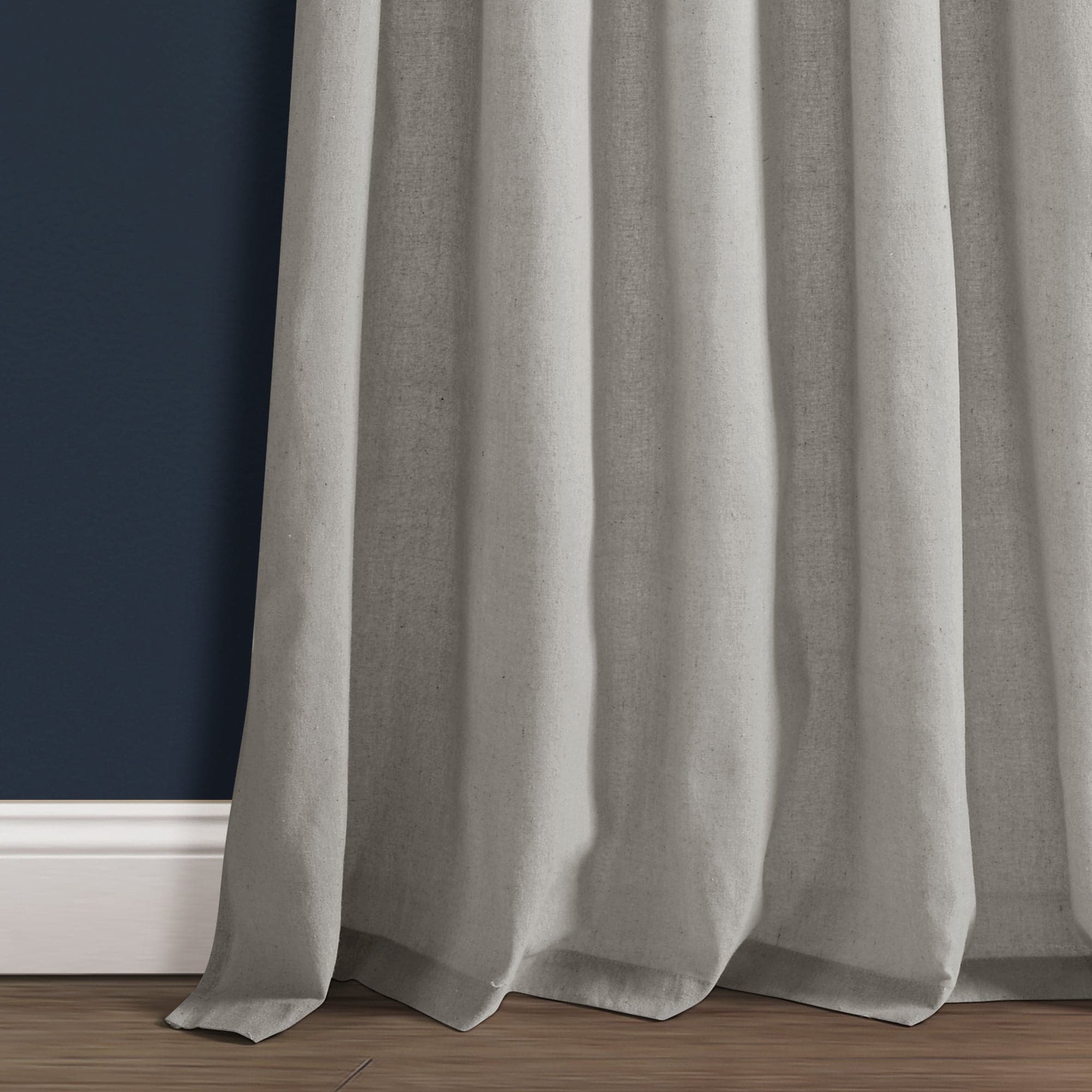 Burlap Knotted Tab Top Window Curtain Panel Set - Natural Linen Textured Room Darkening Drapes for Living Room, Bedroom & Farmhouse Decor