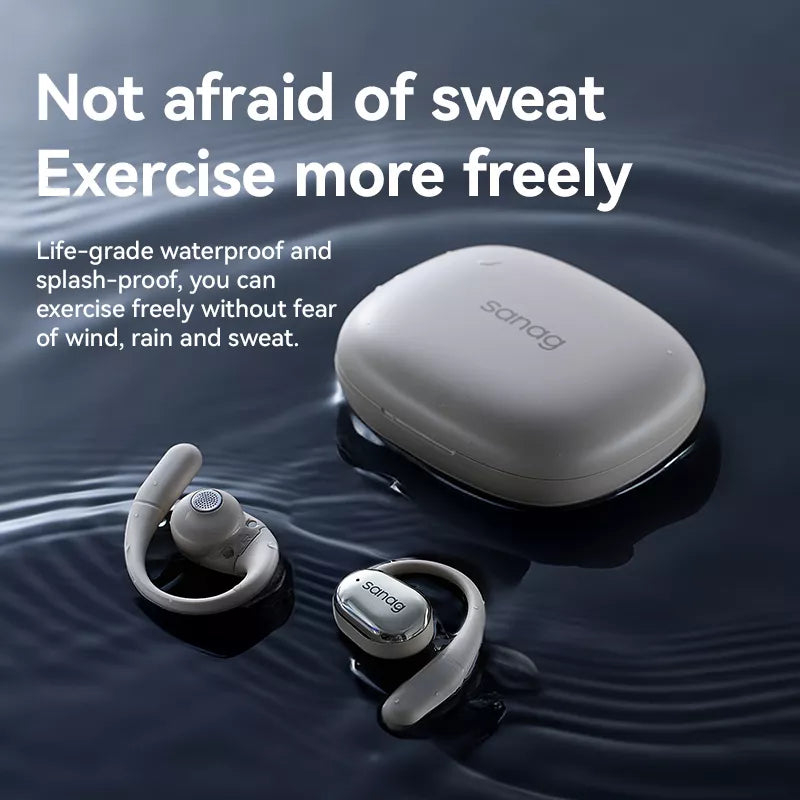 Sanag C16S Wireless Bluetooth Headphones with Ear Hook, Open-Ear Air Conduction - Perfect for Running, Cycling, Gym & Outdoor Sports