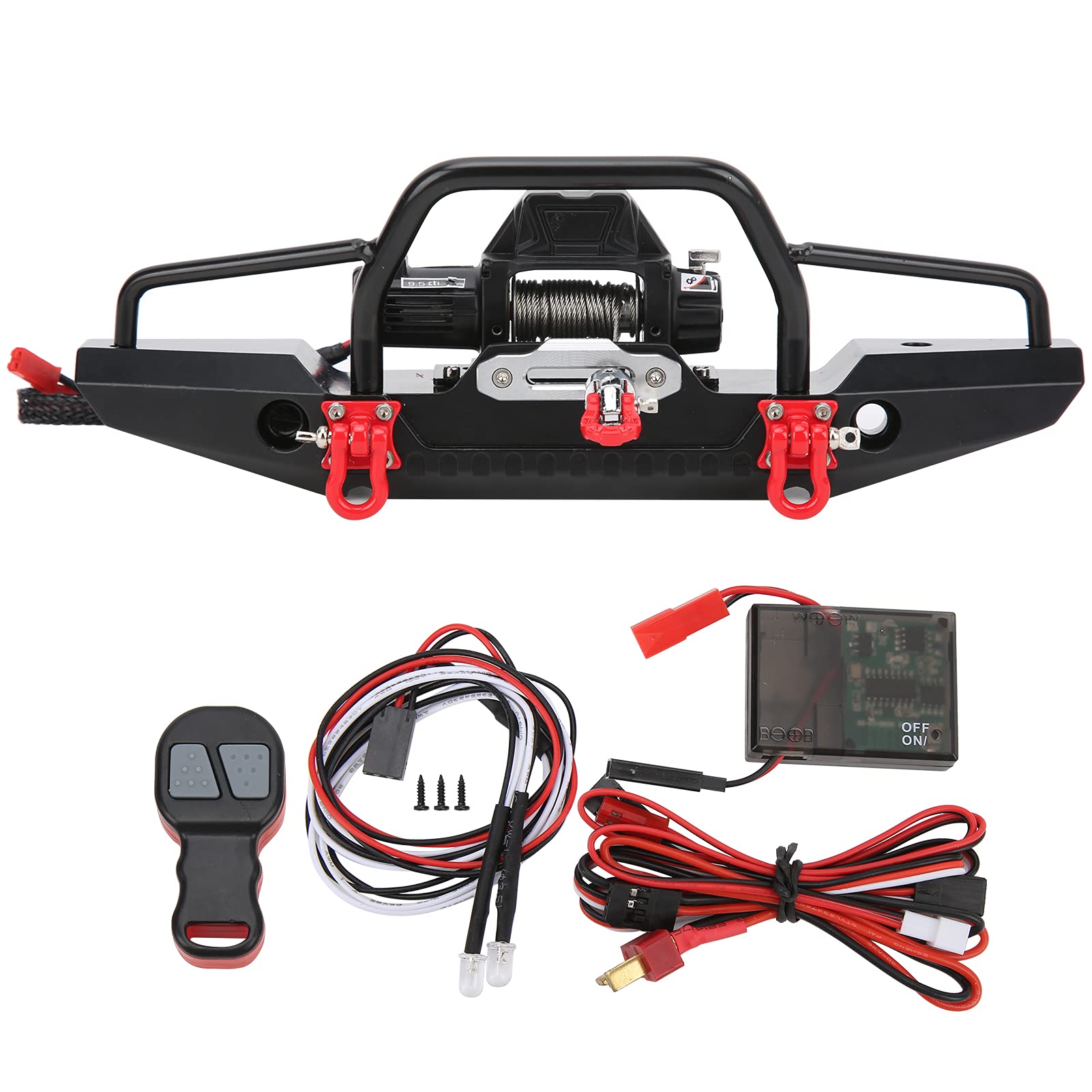 Aluminum Alloy RC Front Bumper Winch Set for Redcat 1/10, TRX4 & Axial SCX10 - Off-Road Crawler Upgrade for Rock Climbing & Trail Adventures