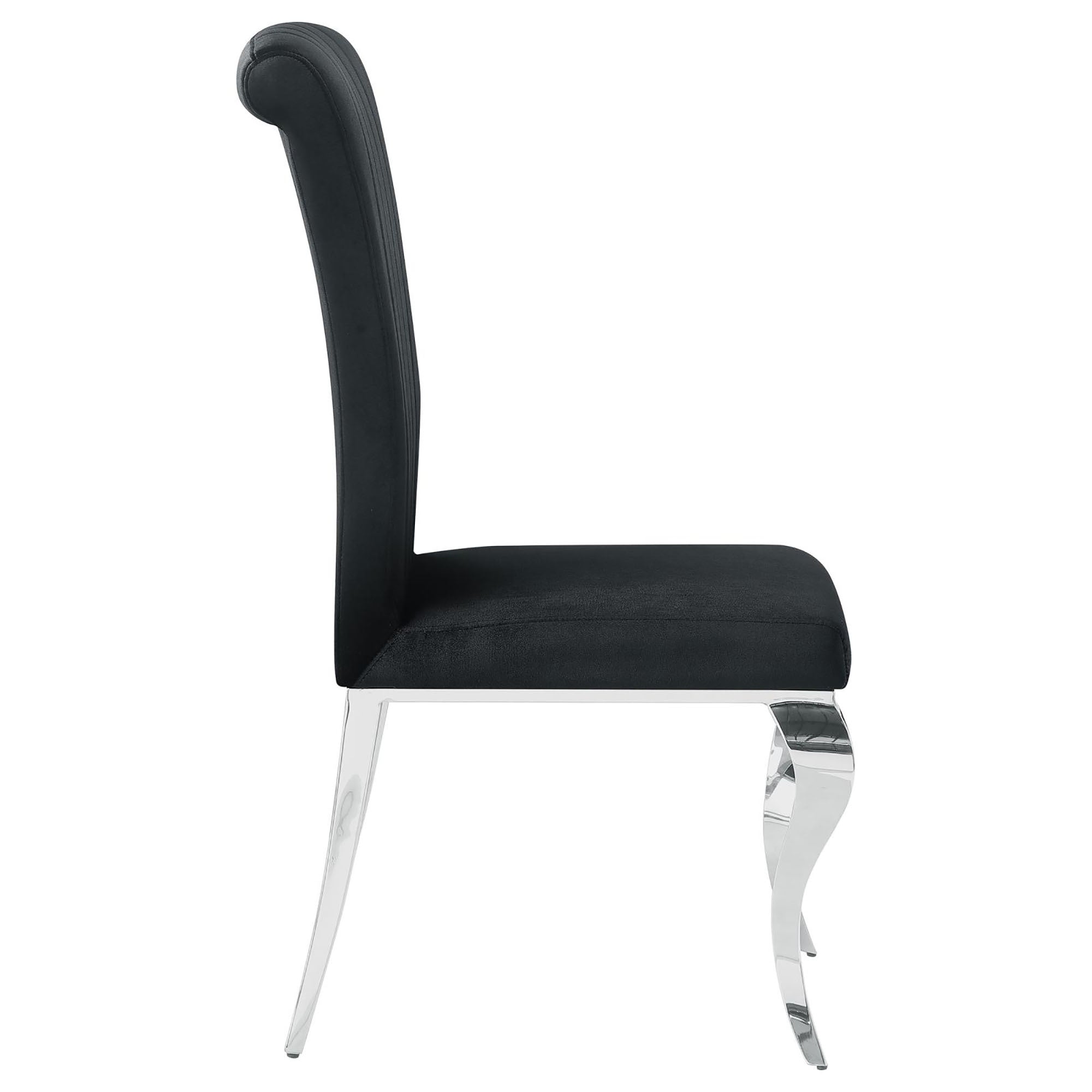 Modern Black Upholstered Dining Side Chairs Set of 4 - Comfortable Fabric Kitchen Chairs with Wooden Legs - Perfect for Dining Room, Kitchen, Office or Small Space Decor