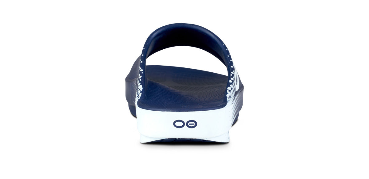 Women's OOahh Sport Slide Sandal - Navy Matrix | Comfortable Athletic Slides for Running, Gym & Beach | Perfect for Workout, Poolside & Casual Wear